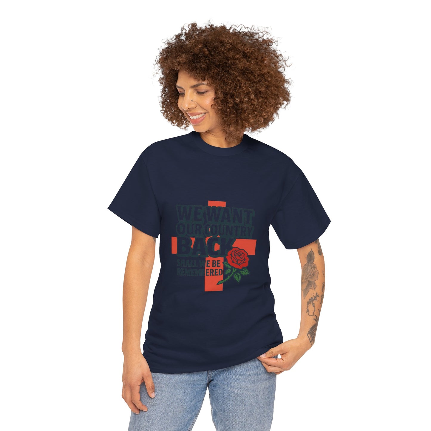 Unisex Heavy Cotton Tee - We Want Our Country Back, Casual Statement Tee, Proud Heritage Shirt, Comfortable Everyday Wear, Gift for [...]