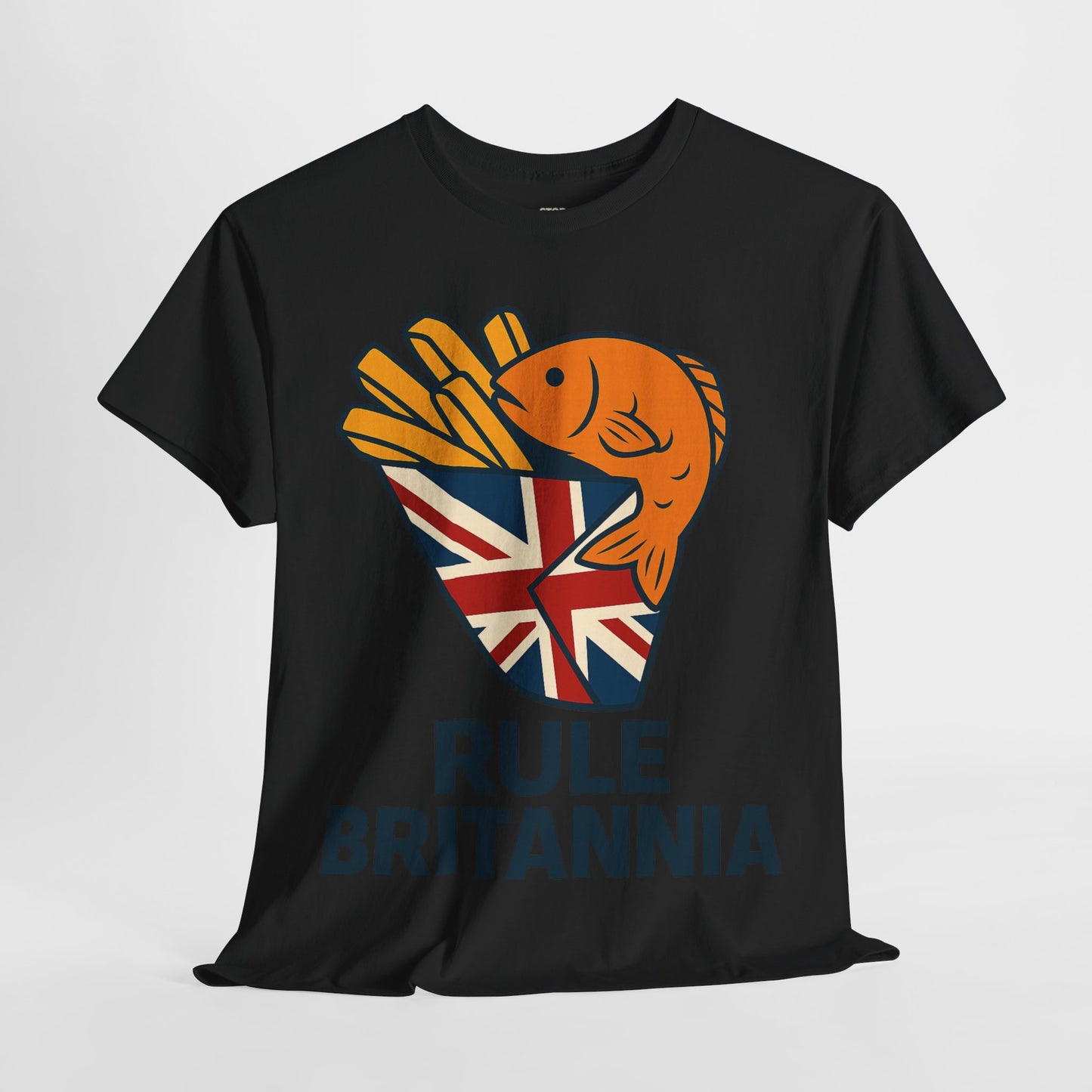 Fish & chips inspired Graphic Tee, Rule Britannia, Unisex Cotton T-Shirt, Casual Wear, Gift for Fish Lovers, Fun British Humor Shirt