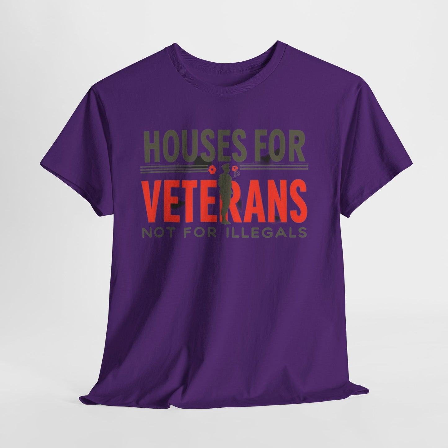 Unisex Heavy Cotton Tee - 'Houses for Veterans not for illegals' Statement Shirt for Supporters, Patriotic Gifts, Veteran Advocacy Apparel, Everyday [...]