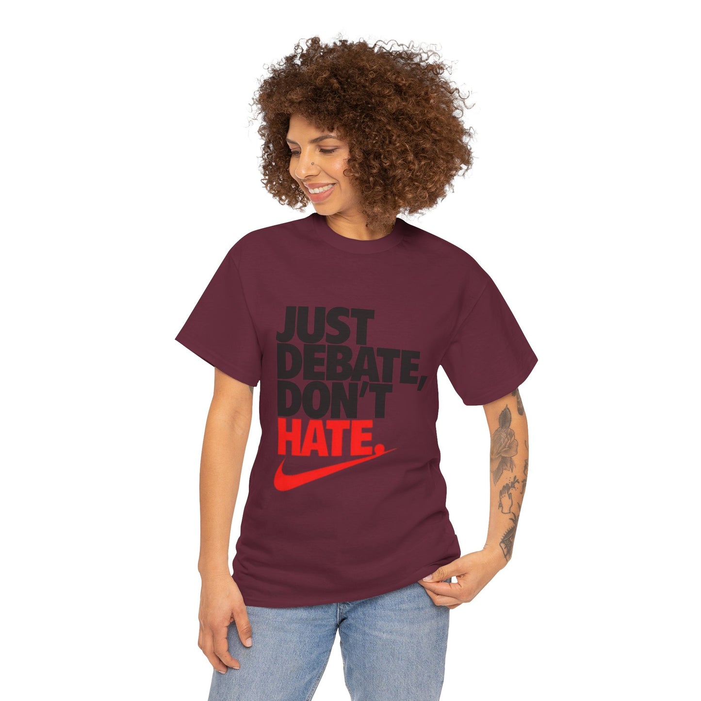 Unisex Cotton Tee - Just Debate, Don't Hate