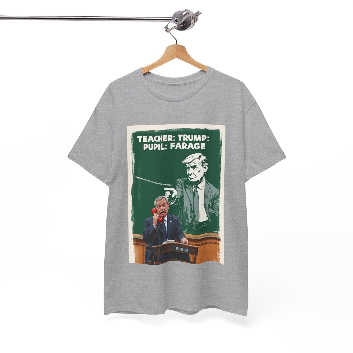 Political Humor Tee: Teacher Trump & Pupil Farage Graphic Shirt