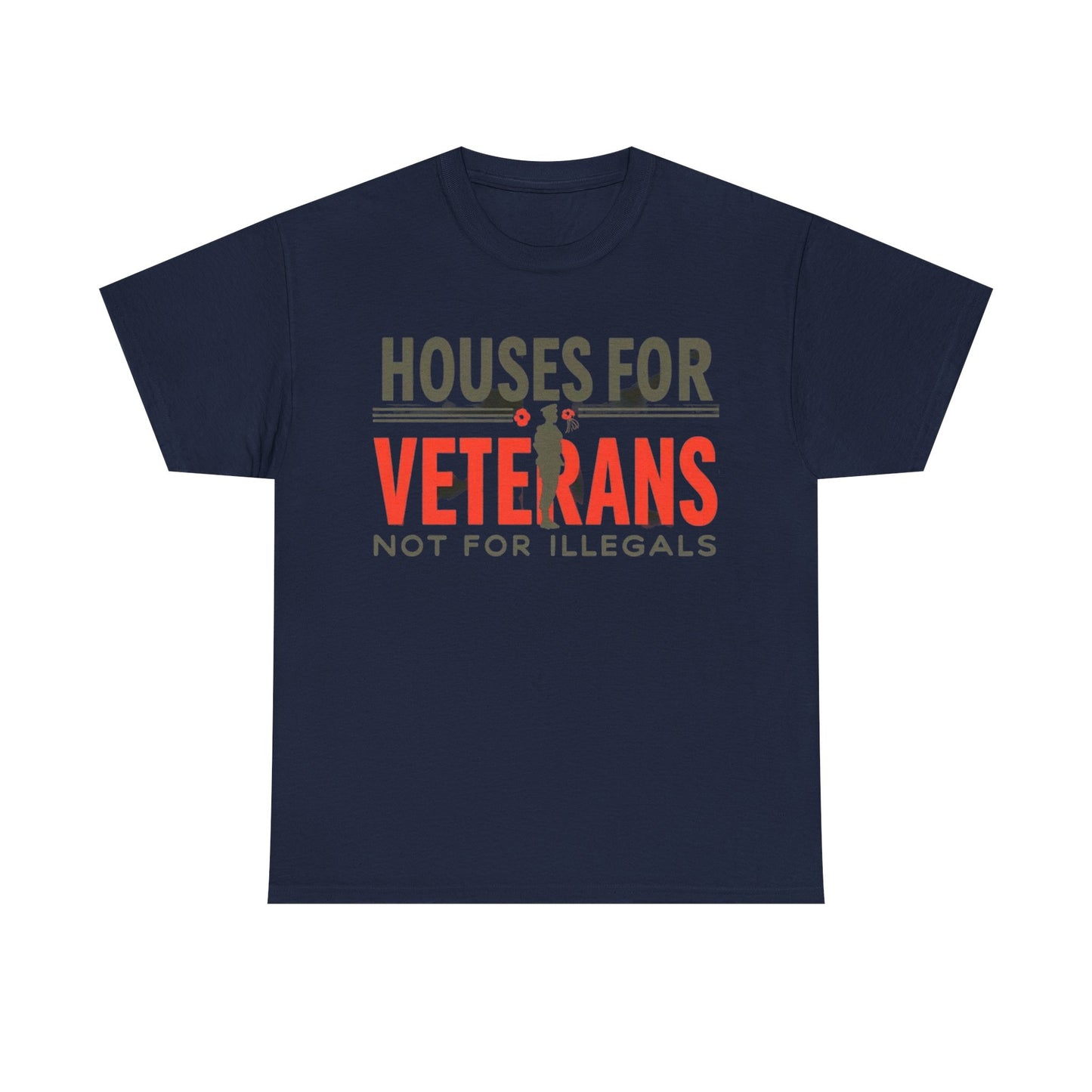Unisex Heavy Cotton Tee - 'Houses for Veterans not for illegals' Statement Shirt for Supporters, Patriotic Gifts, Veteran Advocacy Apparel, Everyday [...]