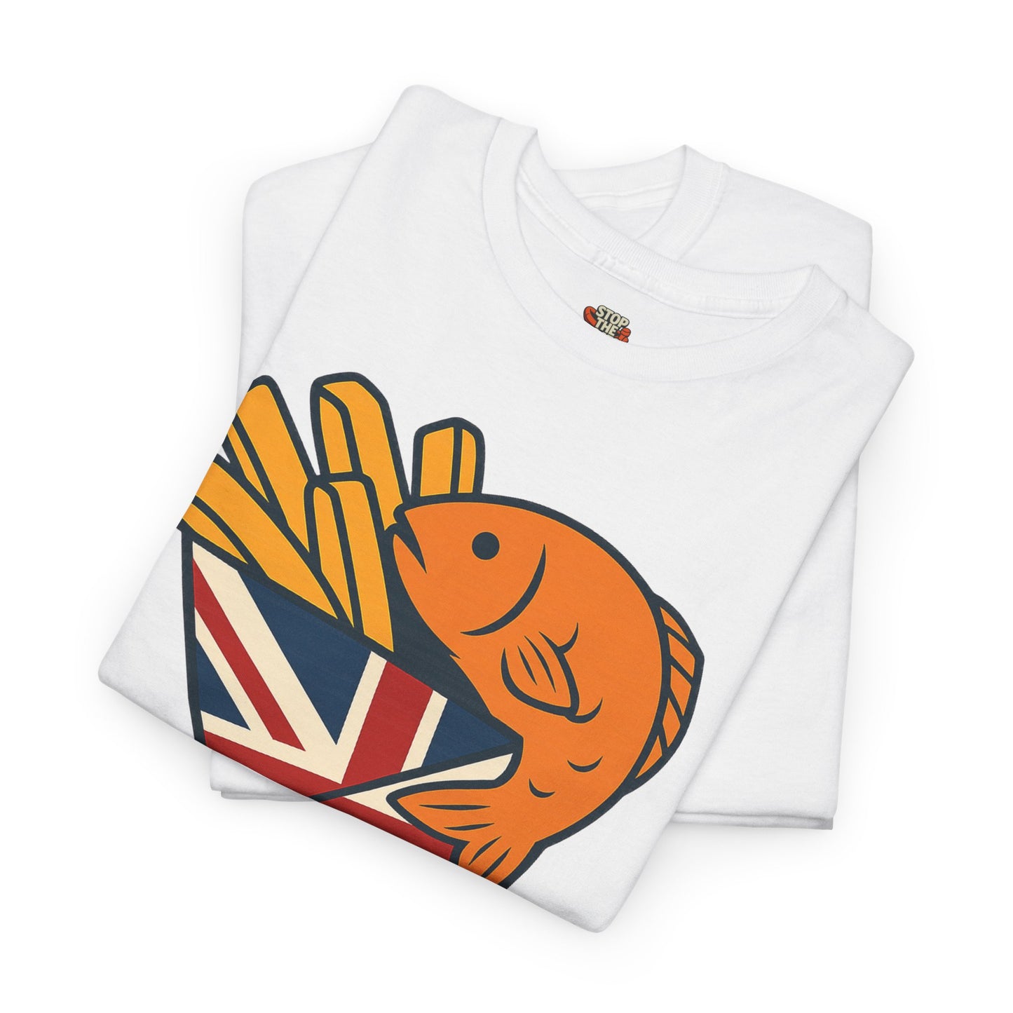 Fish & chips inspired Graphic Tee, Rule Britannia, Unisex Cotton T-Shirt, Casual Wear, Gift for Fish Lovers, Fun British Humor Shirt