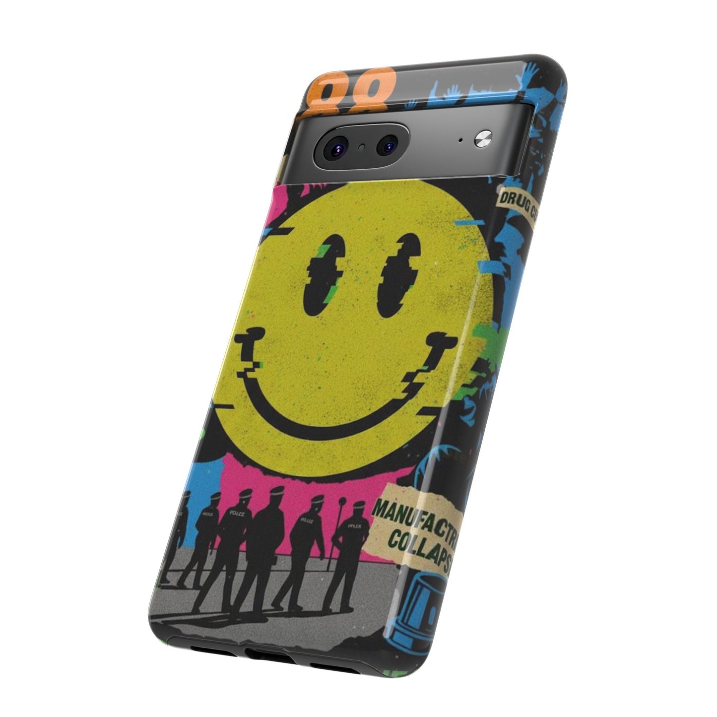 Acid house rave Vibrant iPhone Case, Tough Cases, Smiley Face Phone Cover, Fun Accessory, Colorful Phone Protector, Gift for Teenagers