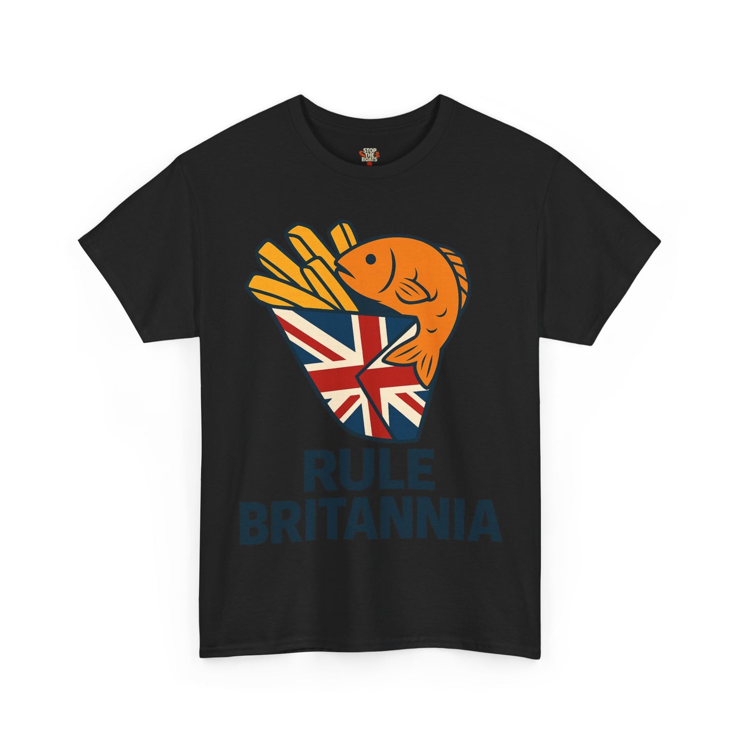 Fish & chips inspired Graphic Tee, Rule Britannia, Unisex Cotton T-Shirt, Casual Wear, Gift for Fish Lovers, Fun British Humor Shirt