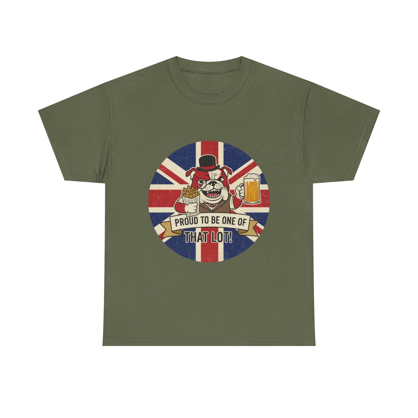 British  bulldog patriot satire cool design Unisex Heavy Cotton Tee shirt all sizes