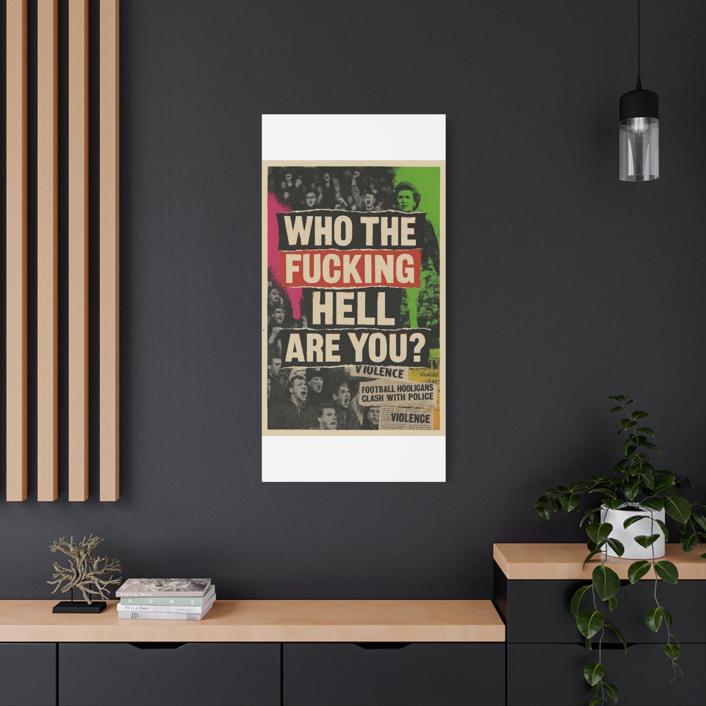 80s retro hooligan terrace chant classic design - Bold Art Canvas Print, Urban Decor, Wall Art for Home, Gift for Friends, Office Wall Decoration, Motivational Artwork