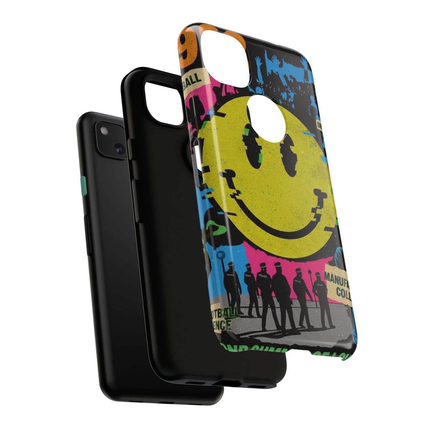 Acid house rave Vibrant iPhone Case, Tough Cases, Smiley Face Phone Cover, Fun Accessory, Colorful Phone Protector, Gift for Teenagers