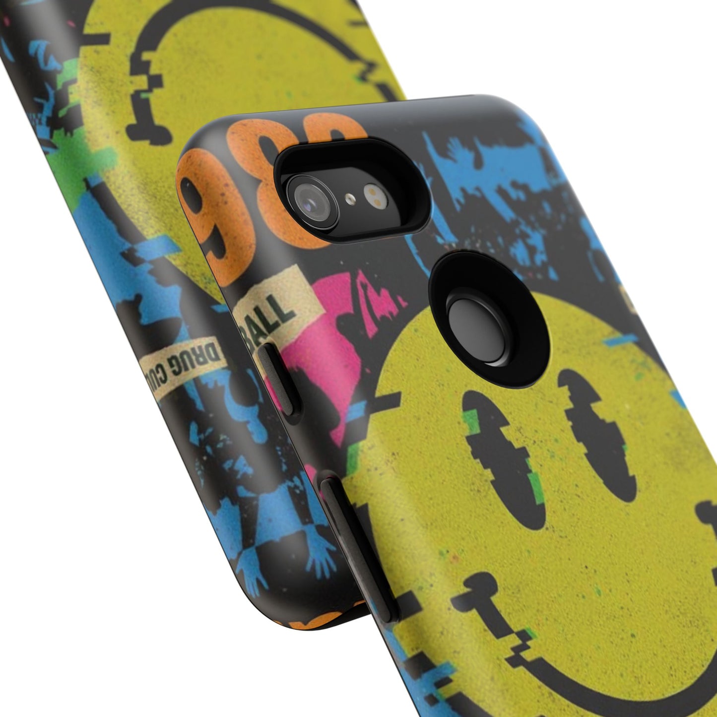 Acid house rave Vibrant iPhone Case, Tough Cases, Smiley Face Phone Cover, Fun Accessory, Colorful Phone Protector, Gift for Teenagers