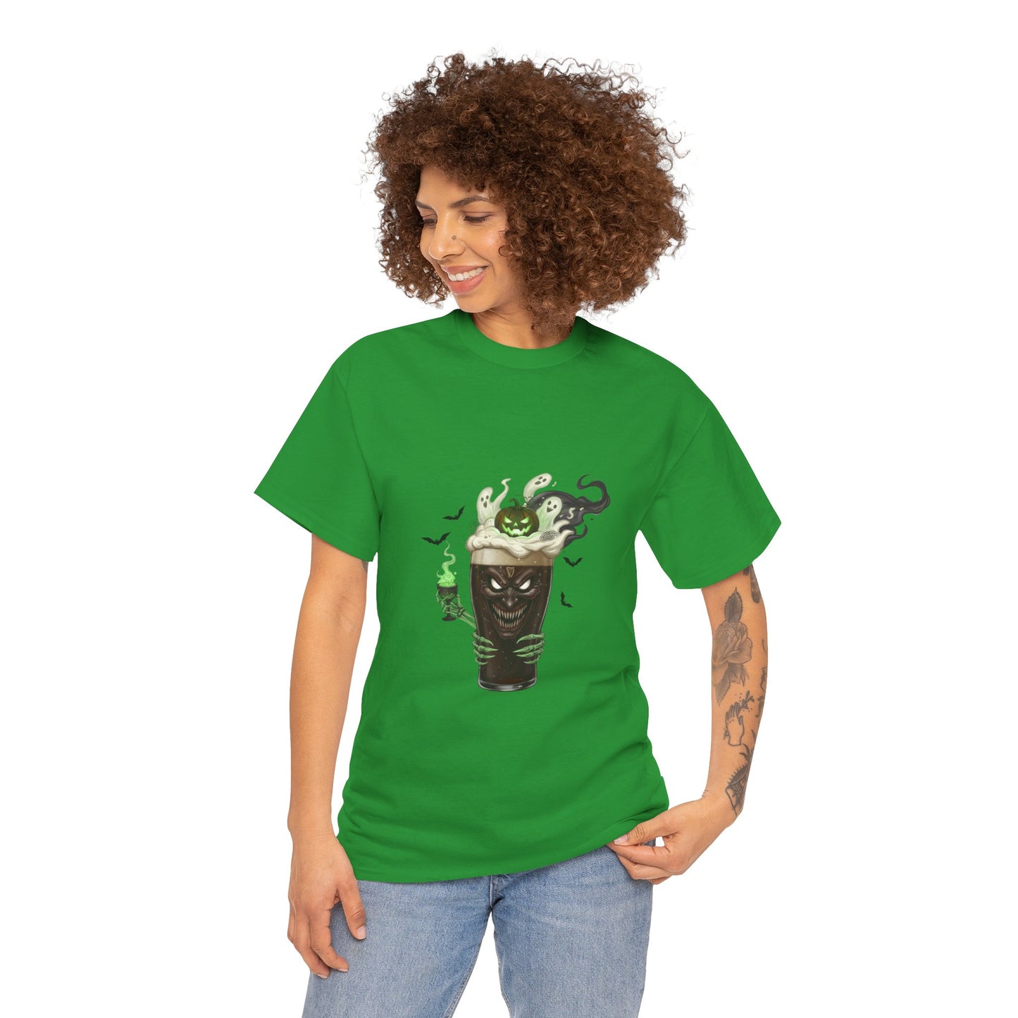 Guiness halloween Artistic Unisex Tee featuring Eco-Themed Design, Perfect for Casual Wear, Gift for Nature Lovers, Eco-Conscious Apparel, Earth Day