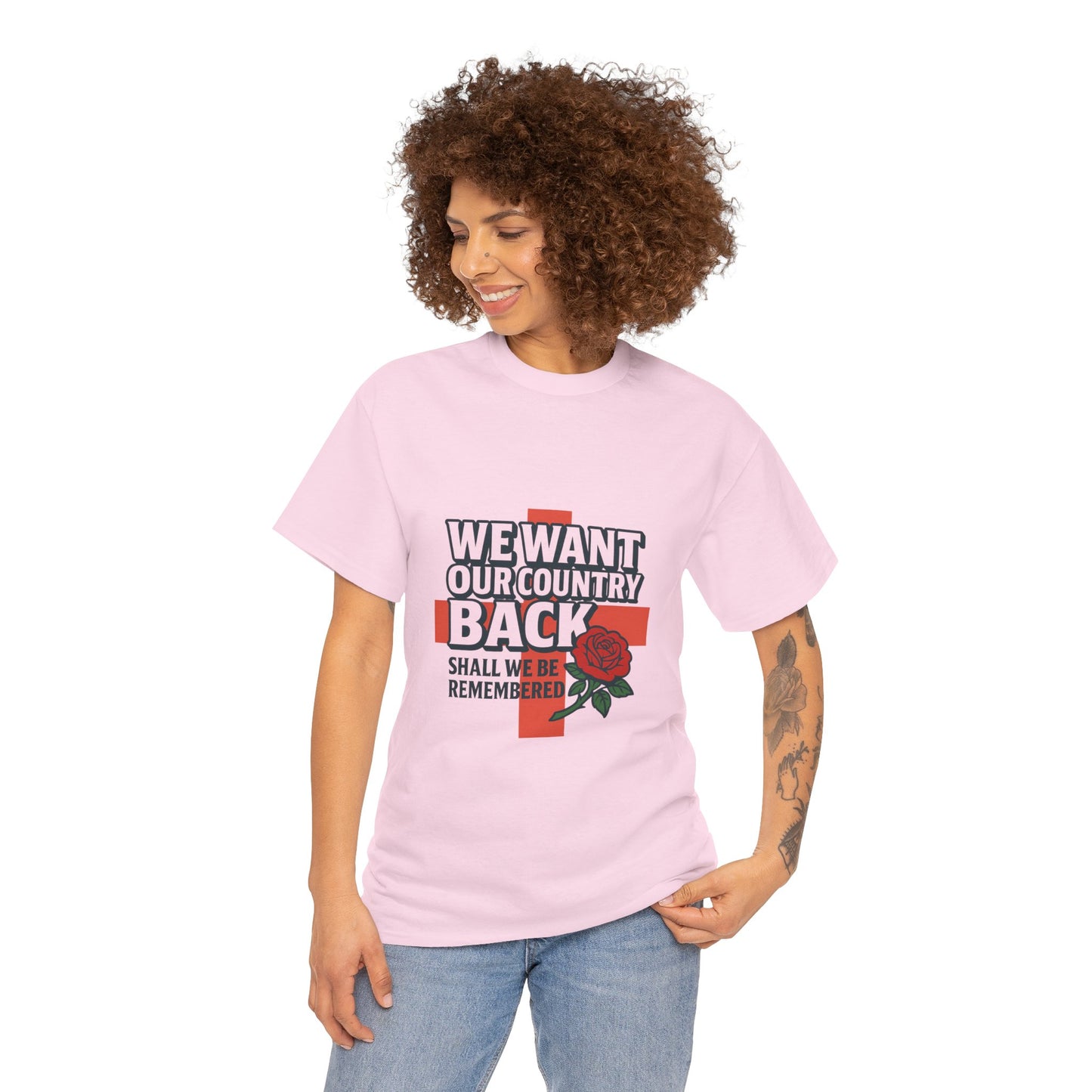 Unisex Heavy Cotton Tee - We Want Our Country Back, Casual Statement Tee, Proud Heritage Shirt, Comfortable Everyday Wear, Gift for [...]