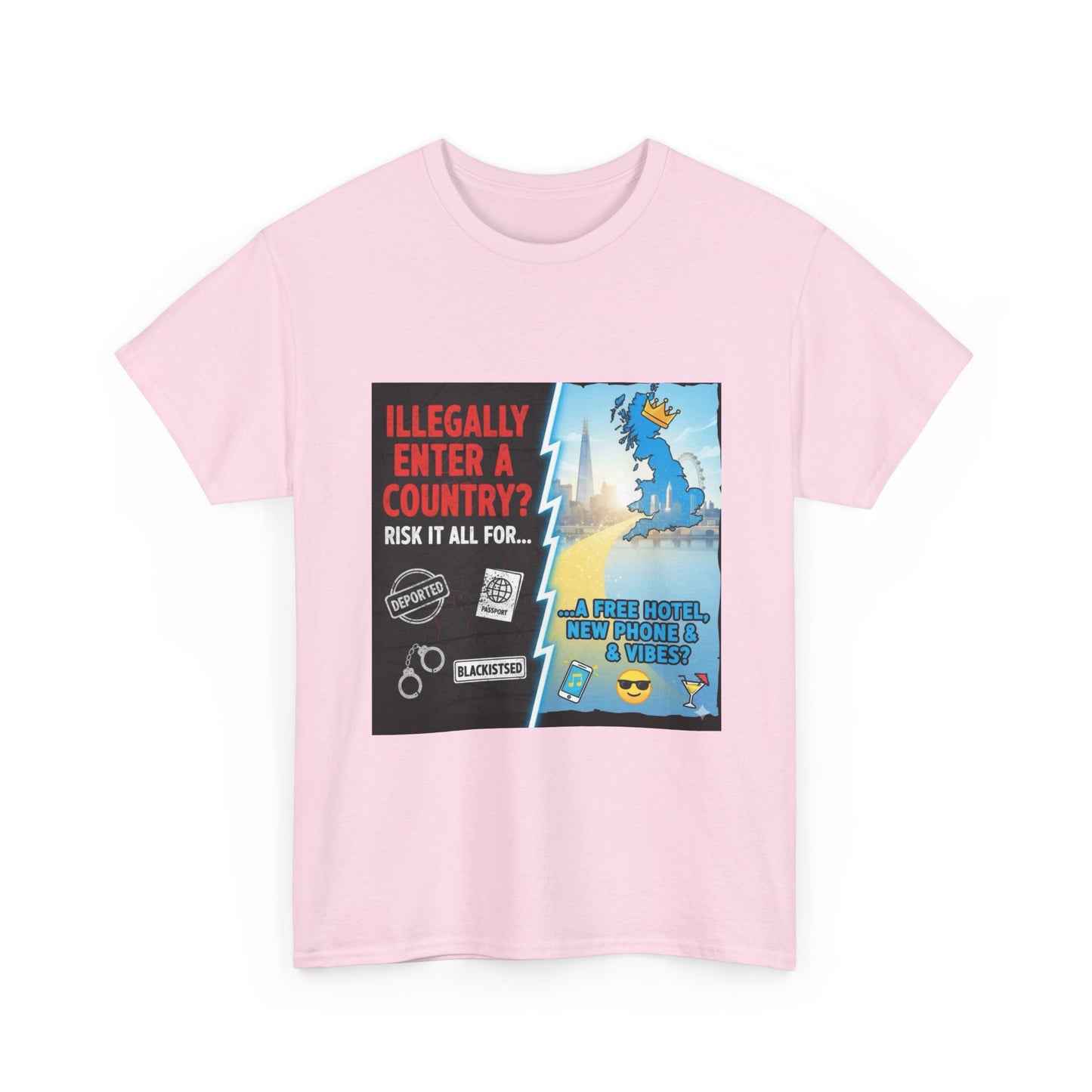 Enter illegally get free hotel t shirt - Bold Statement T-Shirt - Unisex Tee for Casual Wear, Gift for Friends, Humor Style, Graphic Tee, Perfect for Celebrations