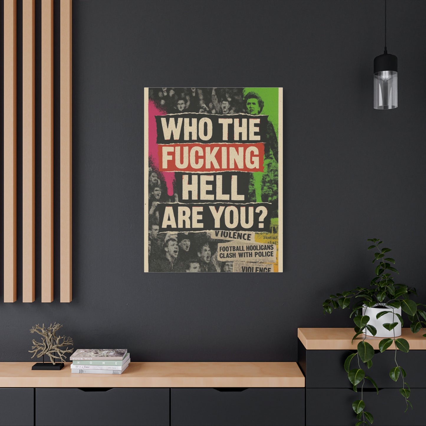 80s retro hooligan terrace chant classic design - Bold Art Canvas Print, Urban Decor, Wall Art for Home, Gift for Friends, Office Wall Decoration, Motivational Artwork