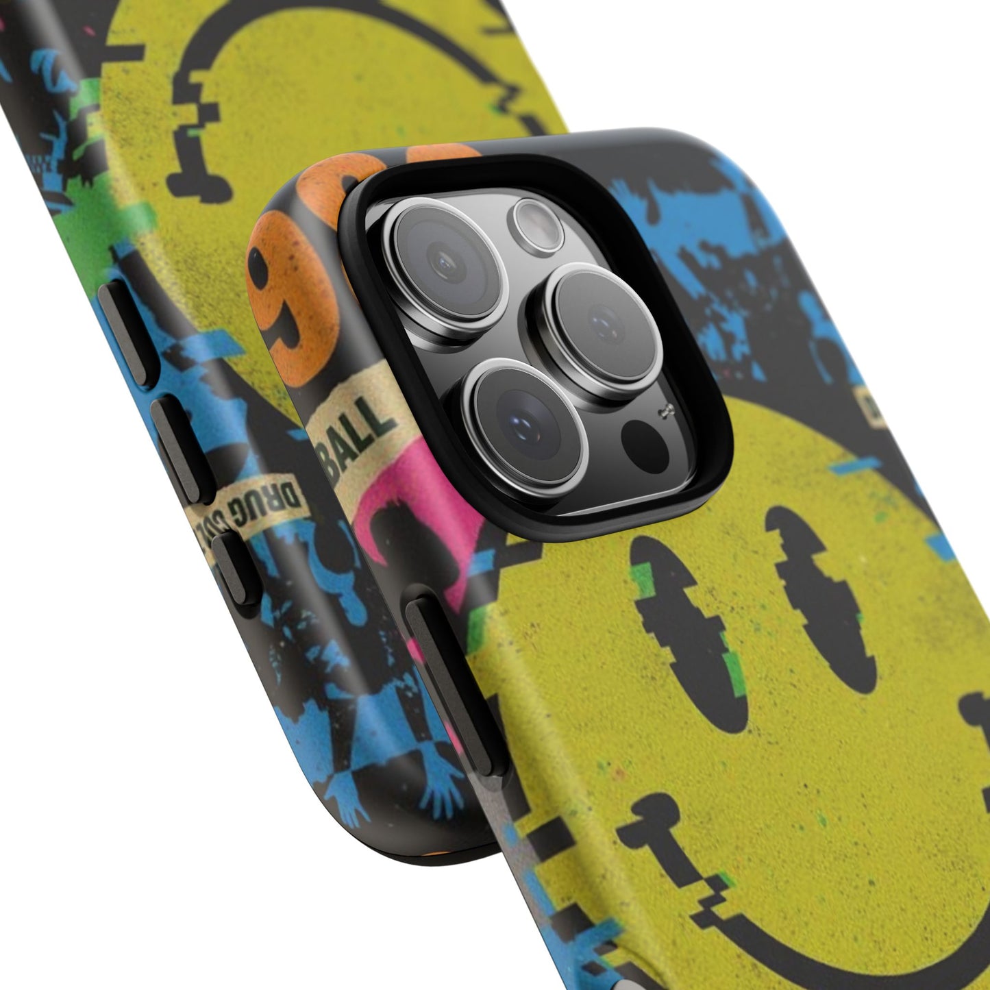 Acid house rave Vibrant iPhone Case, Tough Cases, Smiley Face Phone Cover, Fun Accessory, Colorful Phone Protector, Gift for Teenagers