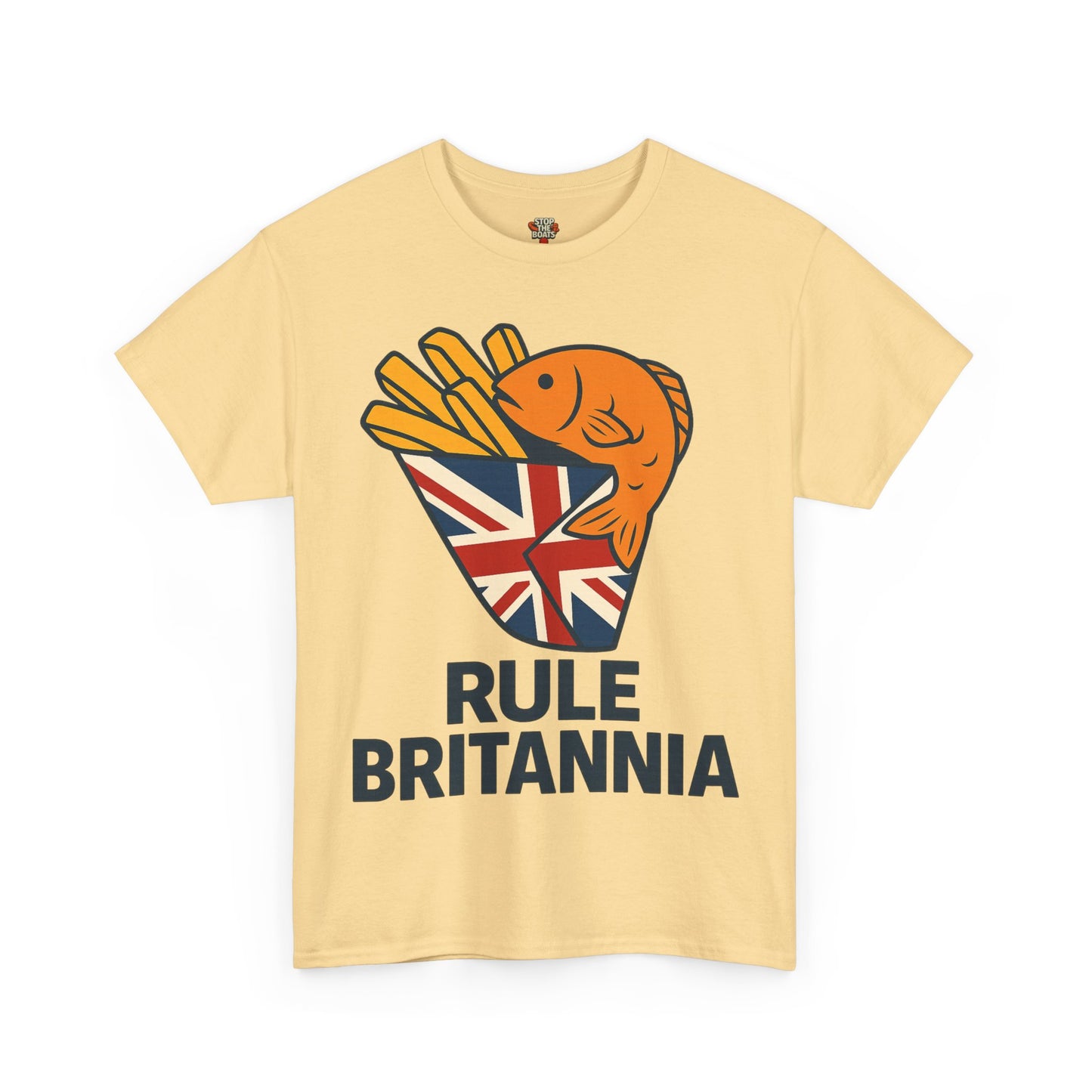 Fish & chips inspired Graphic Tee, Rule Britannia, Unisex Cotton T-Shirt, Casual Wear, Gift for Fish Lovers, Fun British Humor Shirt