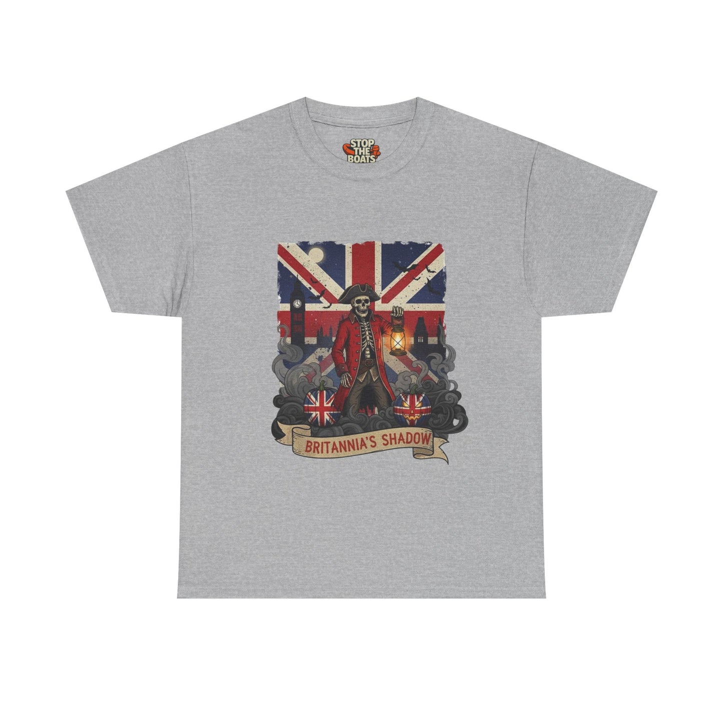 Stop the boats british patriot Halloween Unisex Heavy Cotton Tee