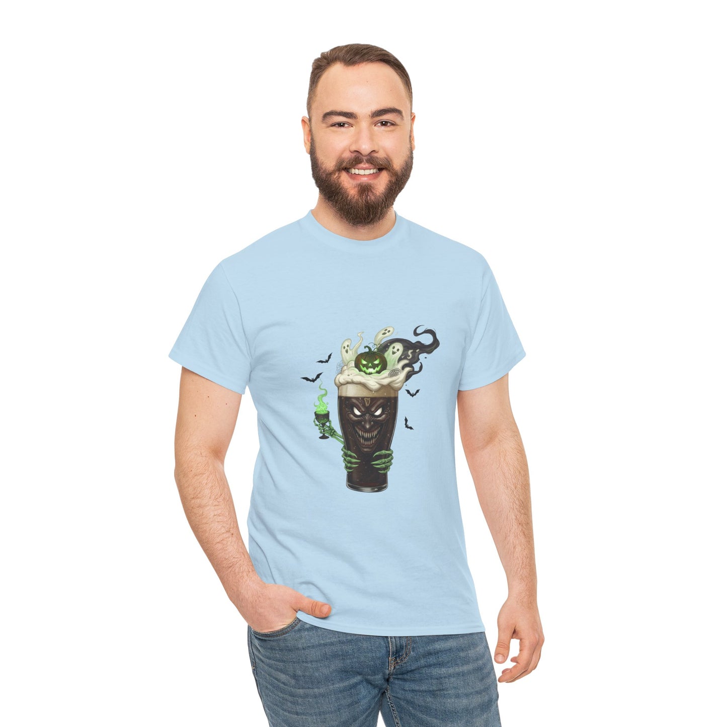 Guiness halloween Artistic Unisex Tee featuring Eco-Themed Design, Perfect for Casual Wear, Gift for Nature Lovers, Eco-Conscious Apparel, Earth Day