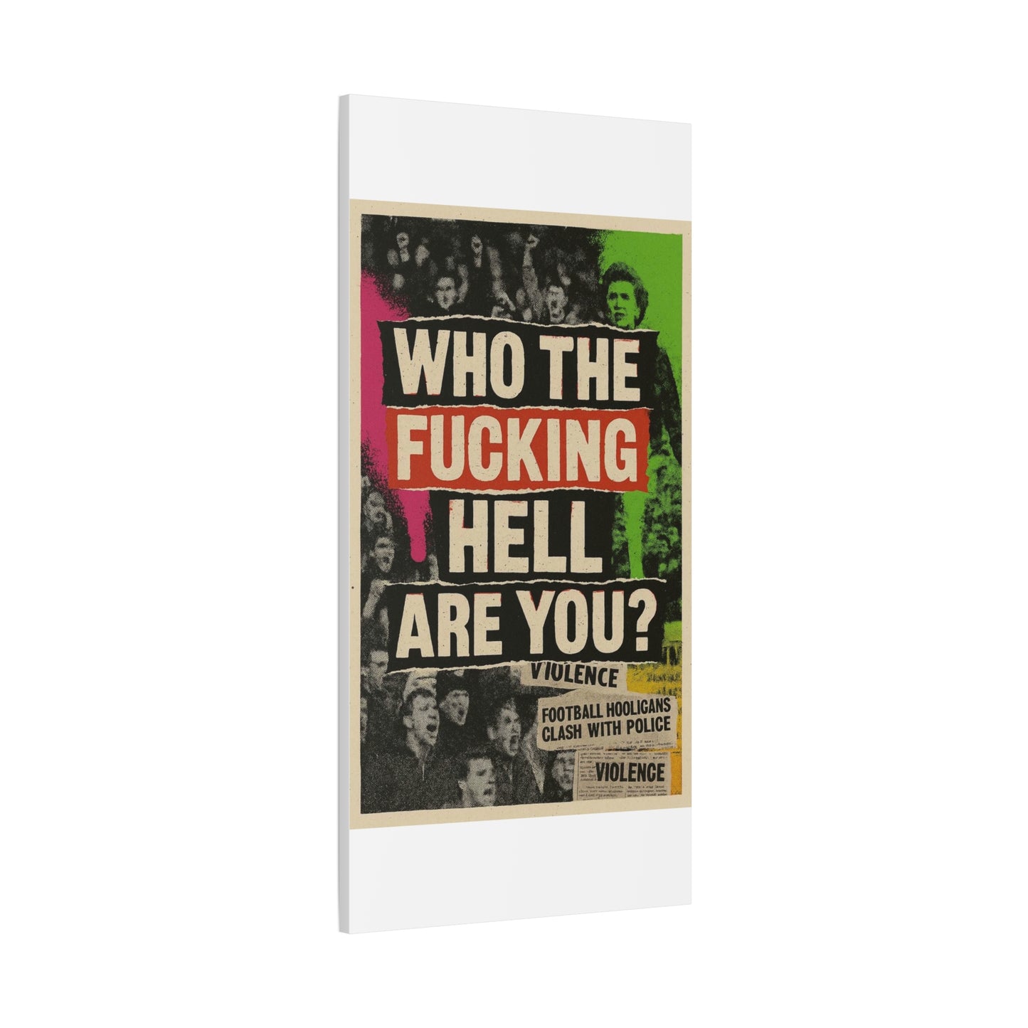 80s retro hooligan terrace chant classic design - Bold Art Canvas Print, Urban Decor, Wall Art for Home, Gift for Friends, Office Wall Decoration, Motivational Artwork