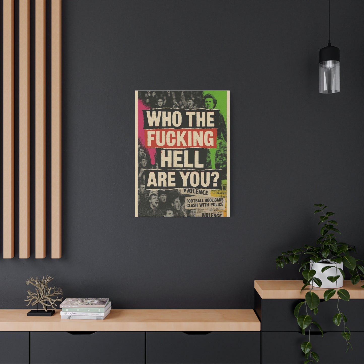 80s retro hooligan terrace chant classic design - Bold Art Canvas Print, Urban Decor, Wall Art for Home, Gift for Friends, Office Wall Decoration, Motivational Artwork