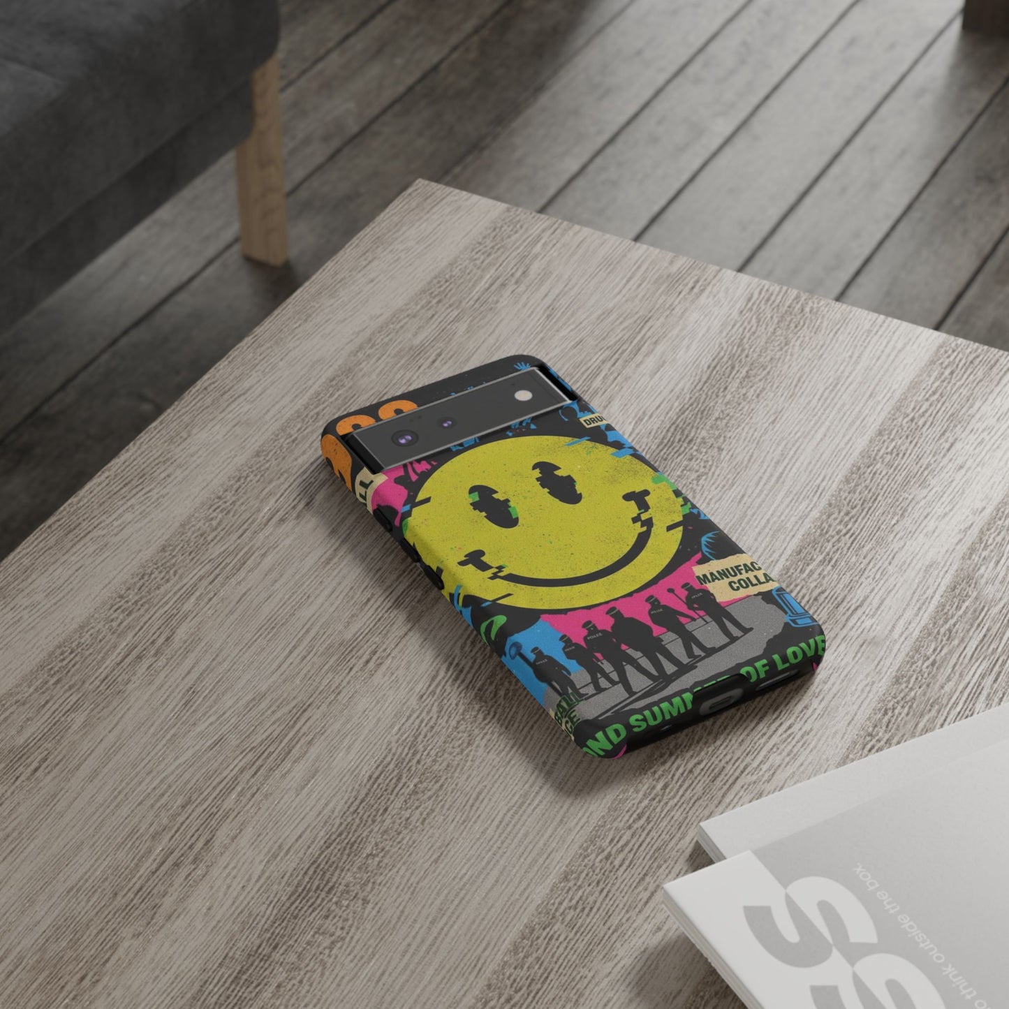 Acid house rave Vibrant iPhone Case, Tough Cases, Smiley Face Phone Cover, Fun Accessory, Colorful Phone Protector, Gift for Teenagers