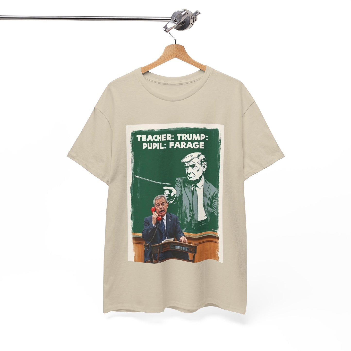 Political Humor Tee: Teacher Trump & Pupil Farage Graphic Shirt