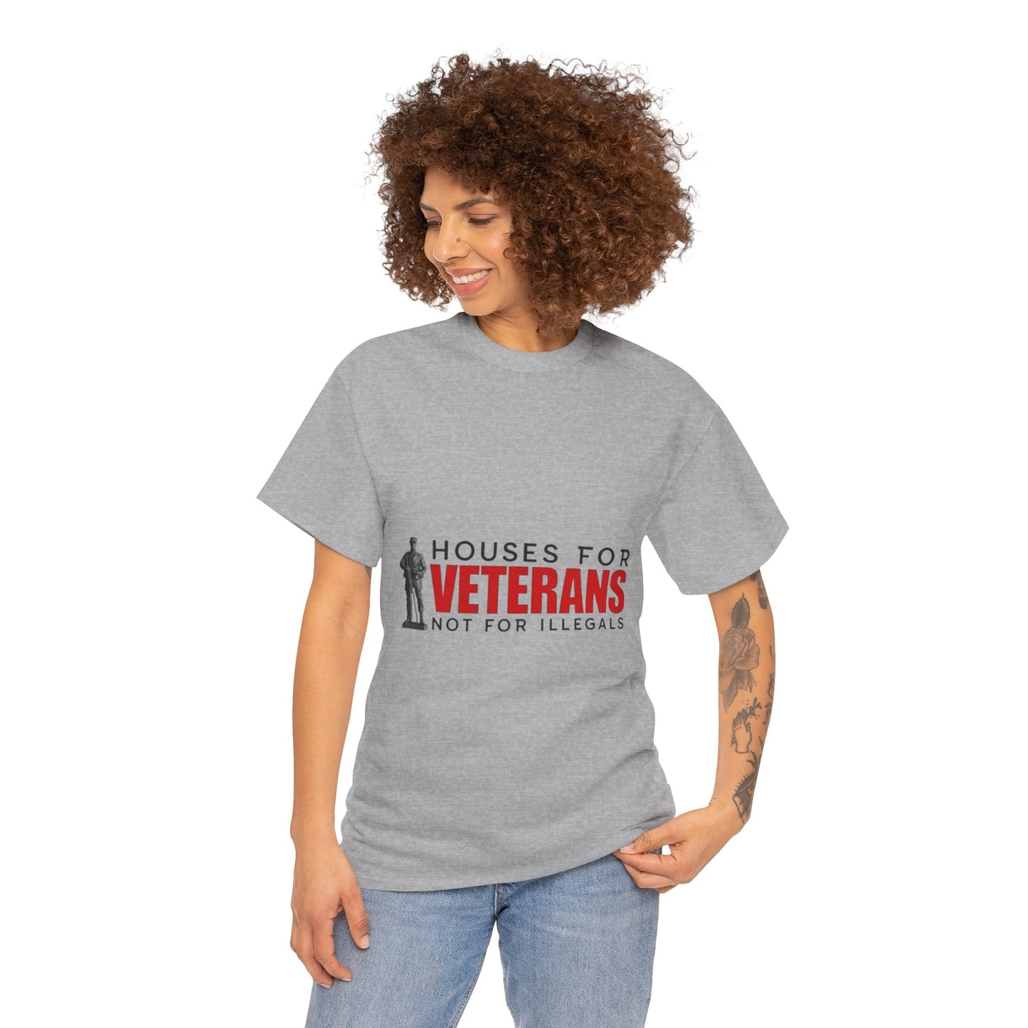 Unisex Heavy Cotton Tee - 'Houses for Veterans' Statement Shirt for Supporters, Patriotic Gifts, Veteran Advocacy Apparel, Everyday [...]