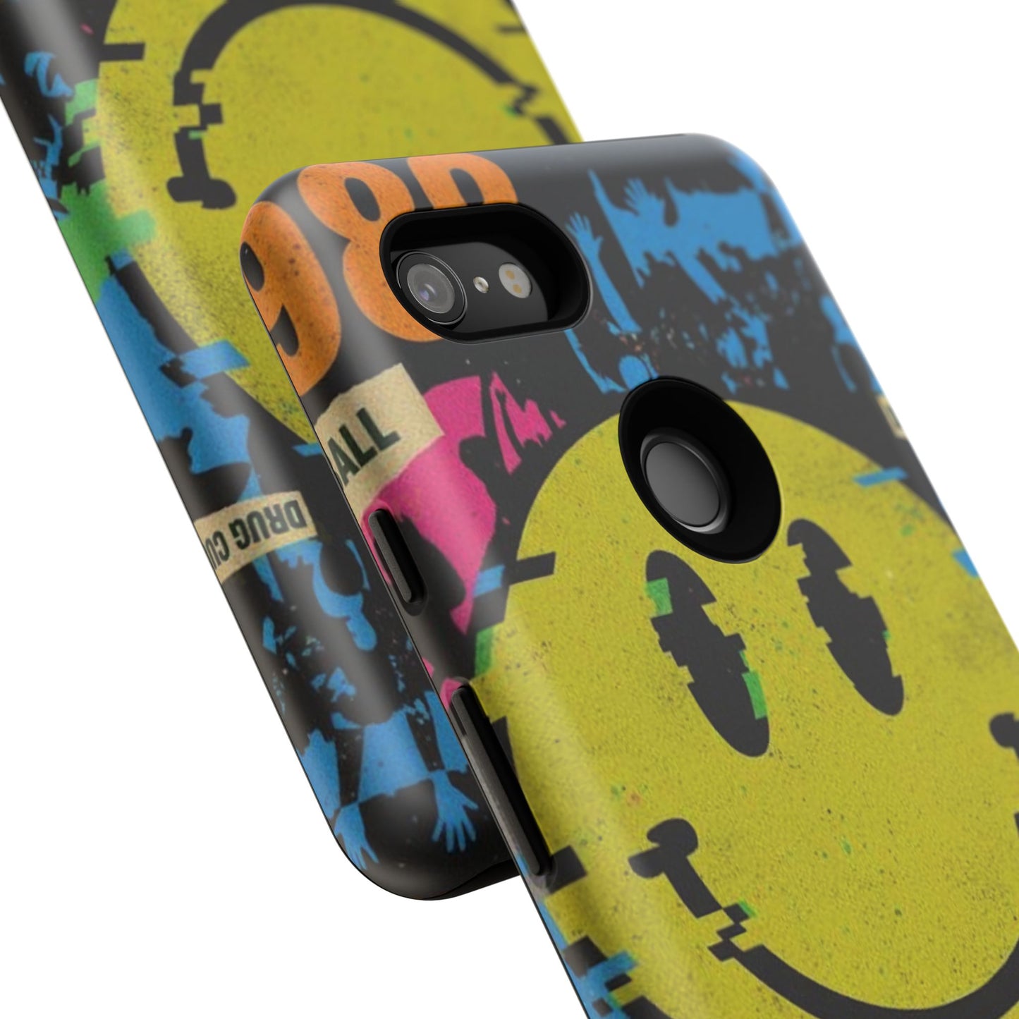 Acid house rave Vibrant iPhone Case, Tough Cases, Smiley Face Phone Cover, Fun Accessory, Colorful Phone Protector, Gift for Teenagers