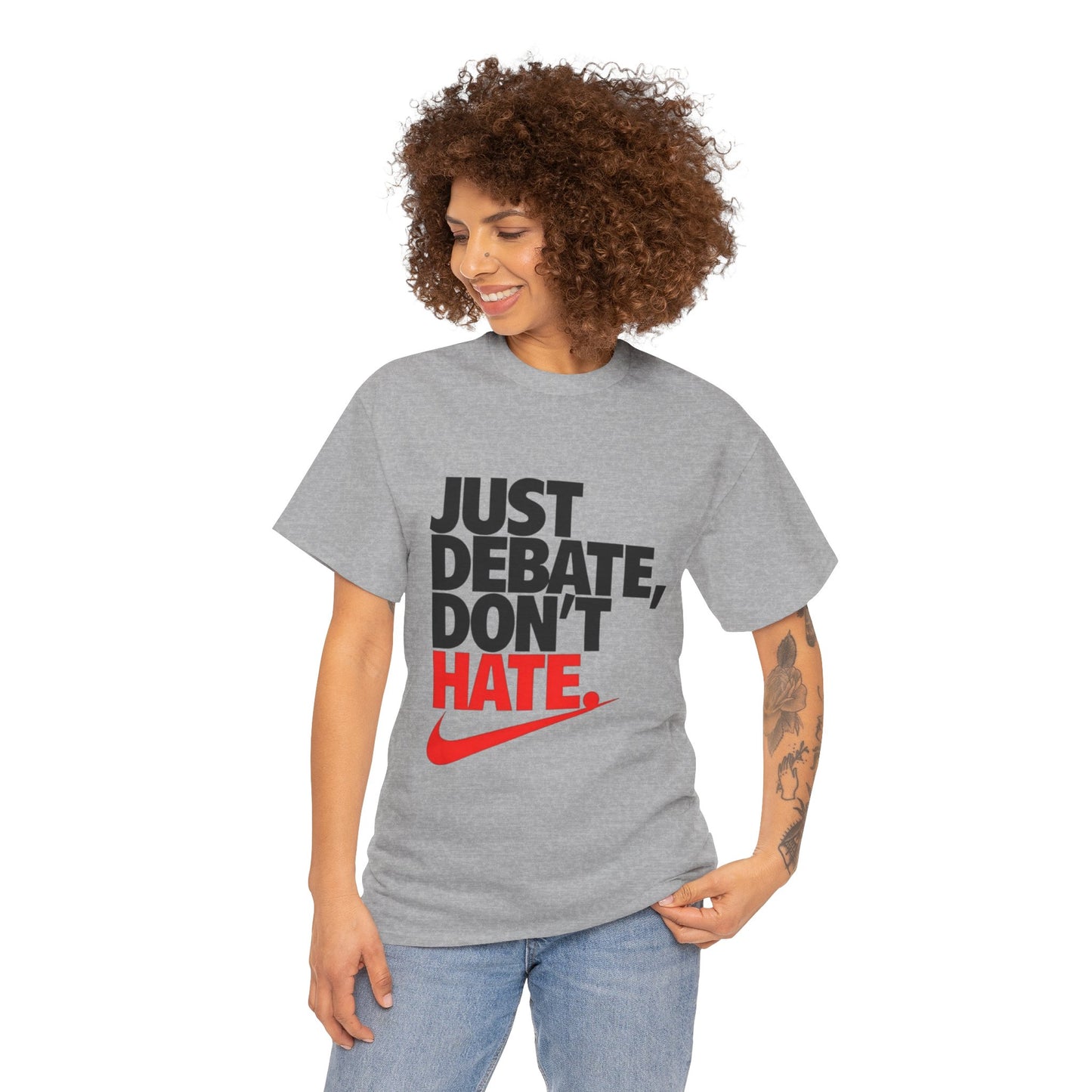 Unisex Cotton Tee - Just Debate, Don't Hate
