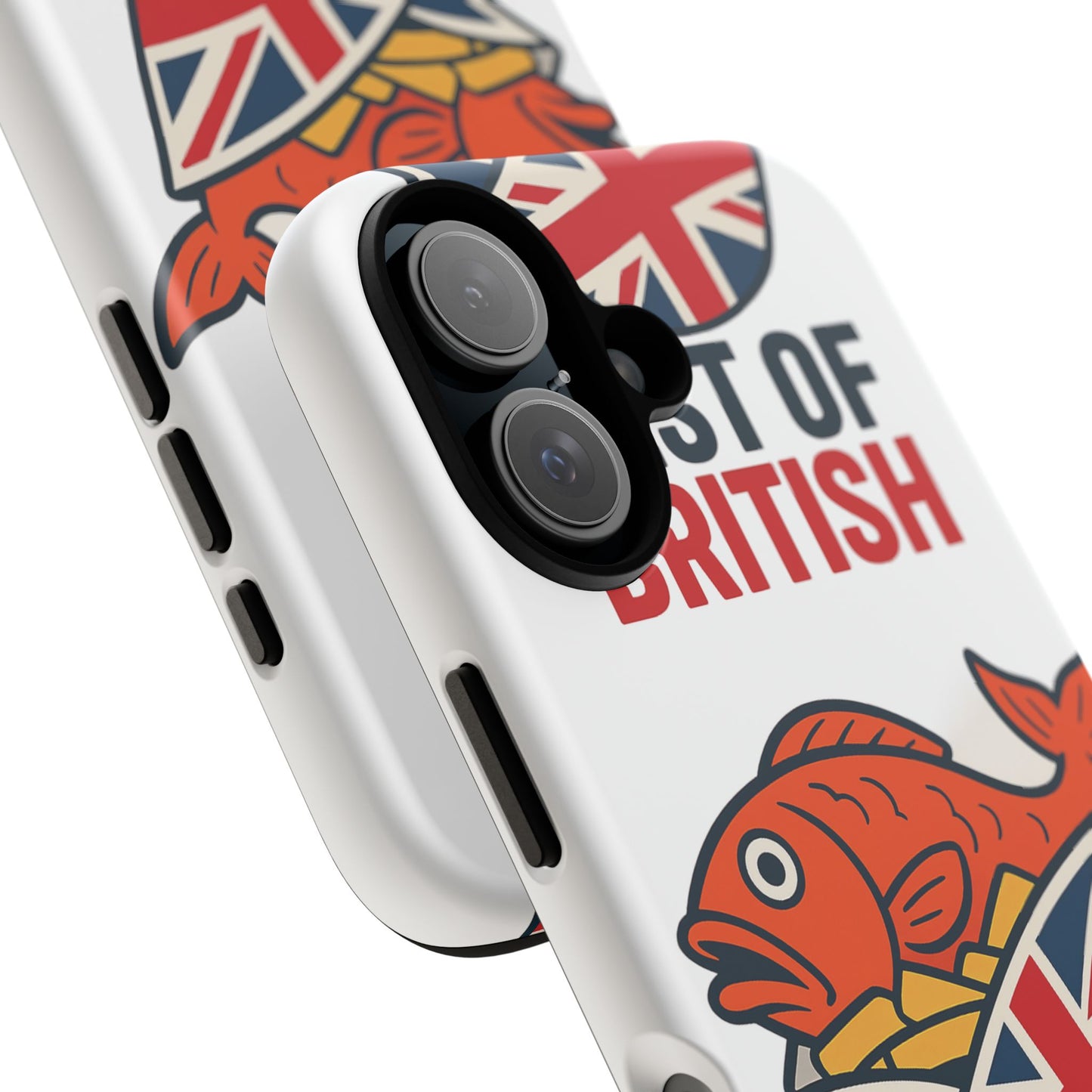 British Fish & Chips Phone Case, Tough Phone Cover, Best of British Design, Fun Gift for Foodies, UK Pride Accessory