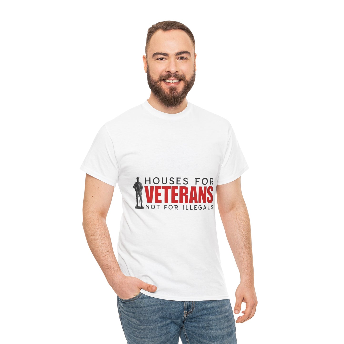 Unisex Heavy Cotton Tee - 'Houses for Veterans' Statement Shirt for Supporters, Patriotic Gifts, Veteran Advocacy Apparel, Everyday [...]