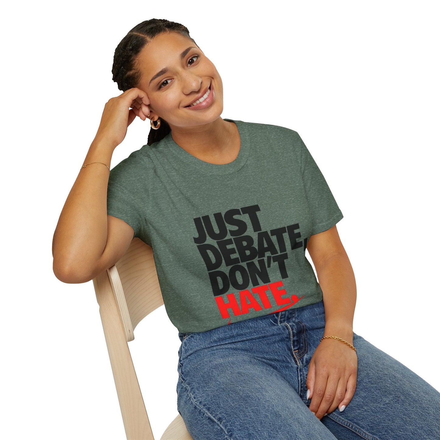 Just Debate T-Shirt - Unisex Softstyle Tee for Open Dialogues