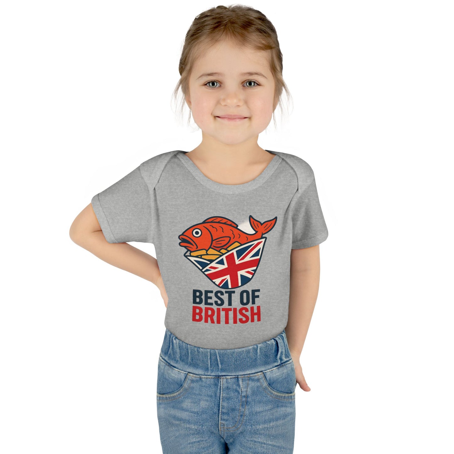 Fish & chips British Pride Baby Bodysuit, Cute Infant Outfit, Baby Shower Gift, British Culture Apparel, New Parent Essentials, Toddler Clothing