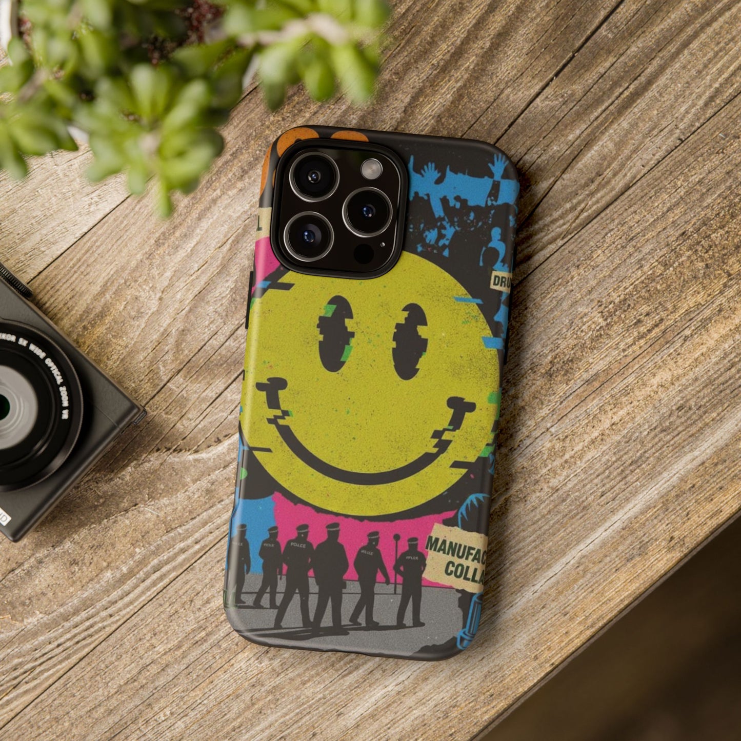 Acid house rave Vibrant iPhone Case, Tough Cases, Smiley Face Phone Cover, Fun Accessory, Colorful Phone Protector, Gift for Teenagers