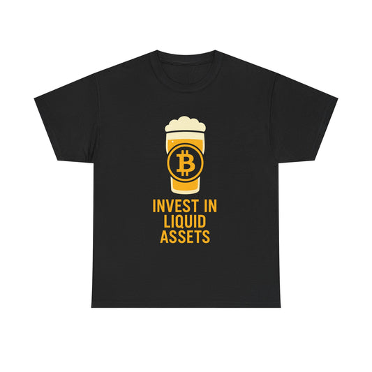 Bitcoin liquid assets Investment Unisex Heavy Cotton Tee, Crypto Shirt, Financial Humor Tee, Gift for Investors, Funny Bitcoin Apparel