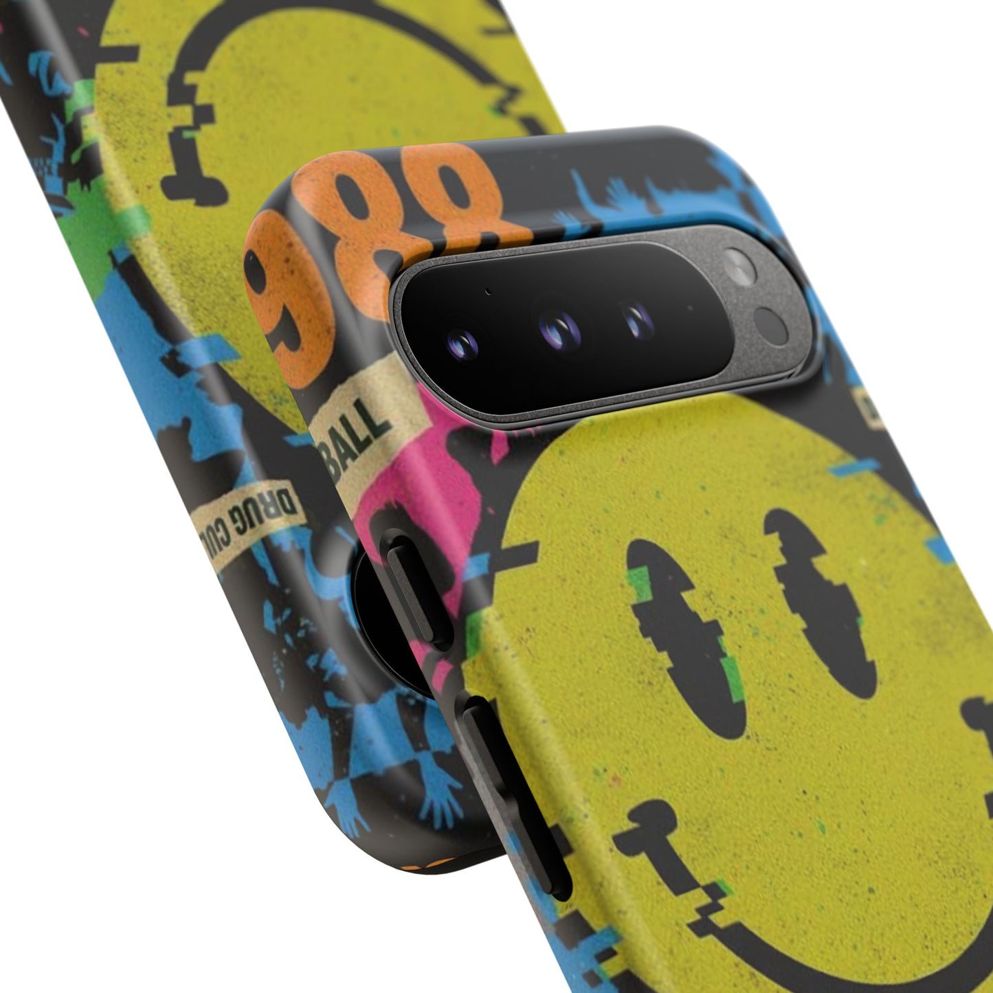 Acid house rave Vibrant iPhone Case, Tough Cases, Smiley Face Phone Cover, Fun Accessory, Colorful Phone Protector, Gift for Teenagers