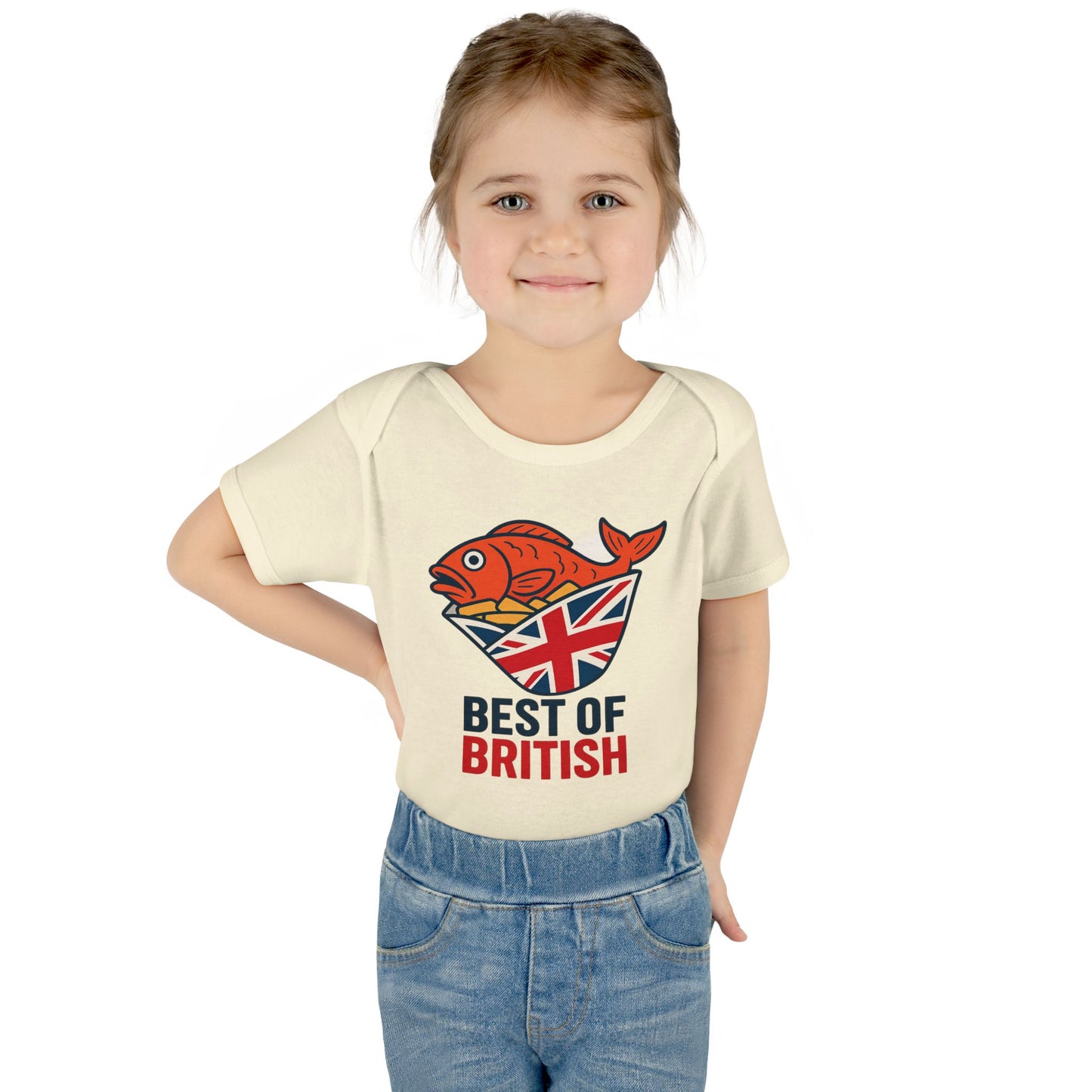 Fish & chips British Pride Baby Bodysuit, Cute Infant Outfit, Baby Shower Gift, British Culture Apparel, New Parent Essentials, Toddler Clothing