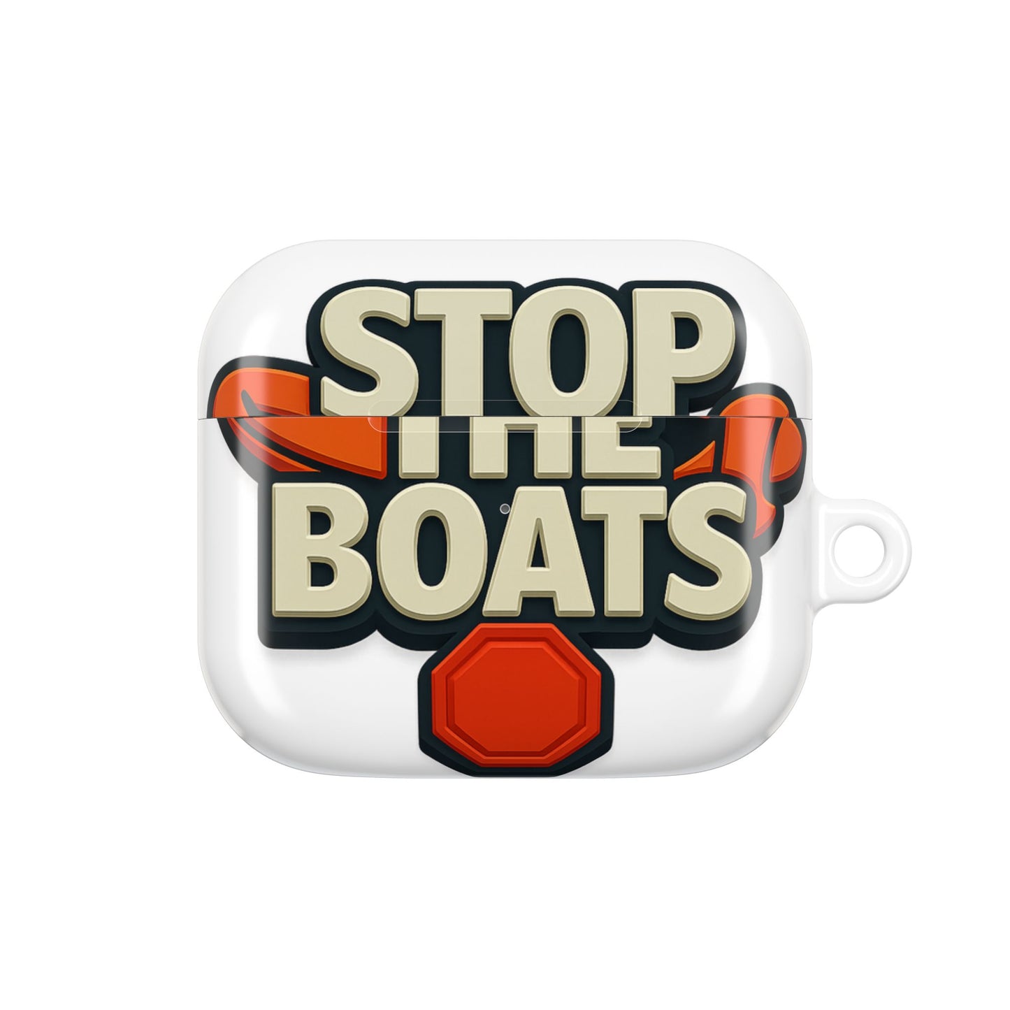 Bold Statement AirPod Case - Stop the Boats | Trendy Tech Accessory, Gift for Activists, Stylish Protection for Earbuds, Fun Phone [...]