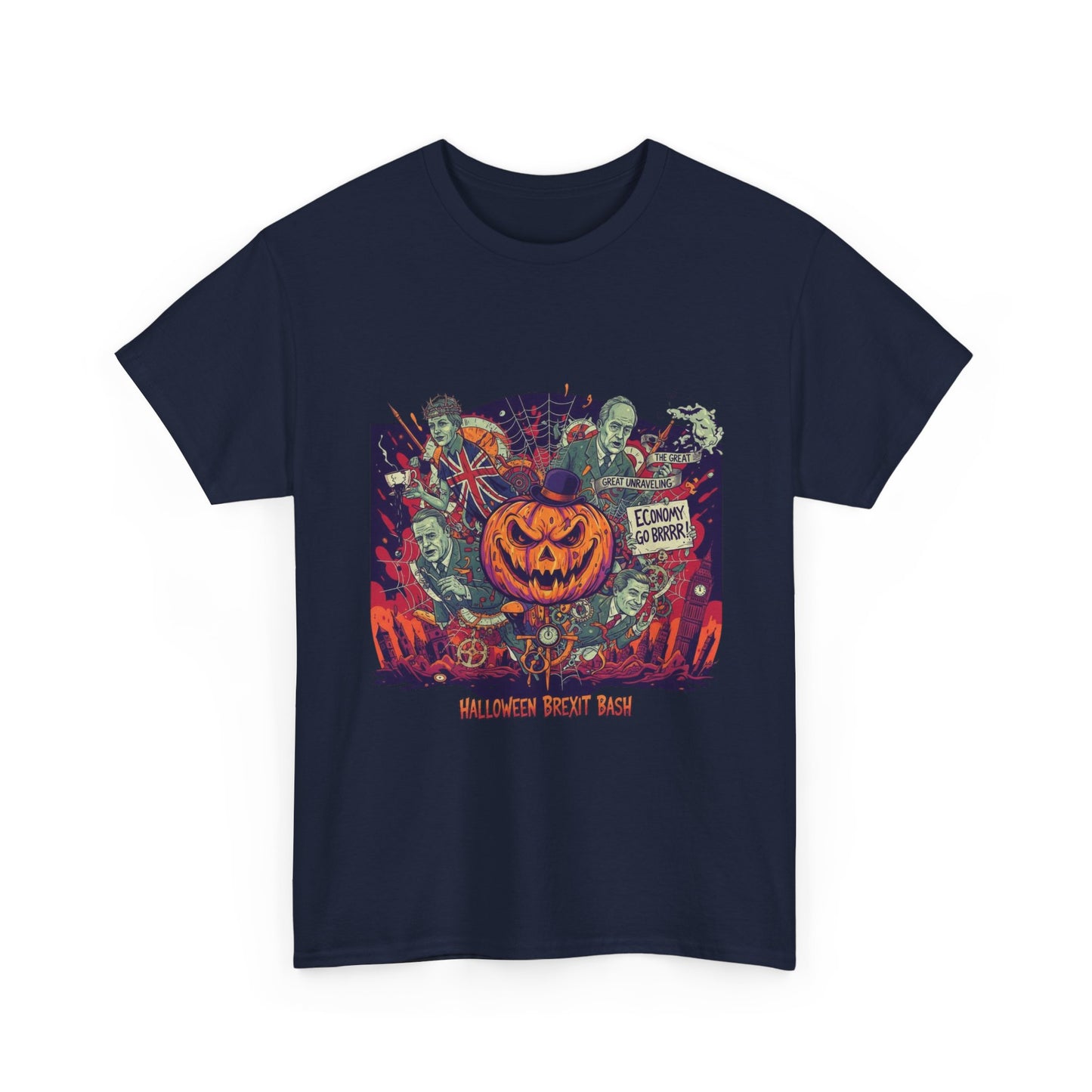 Halloween satire british design Unisex Heavy Cotton Tee shirt