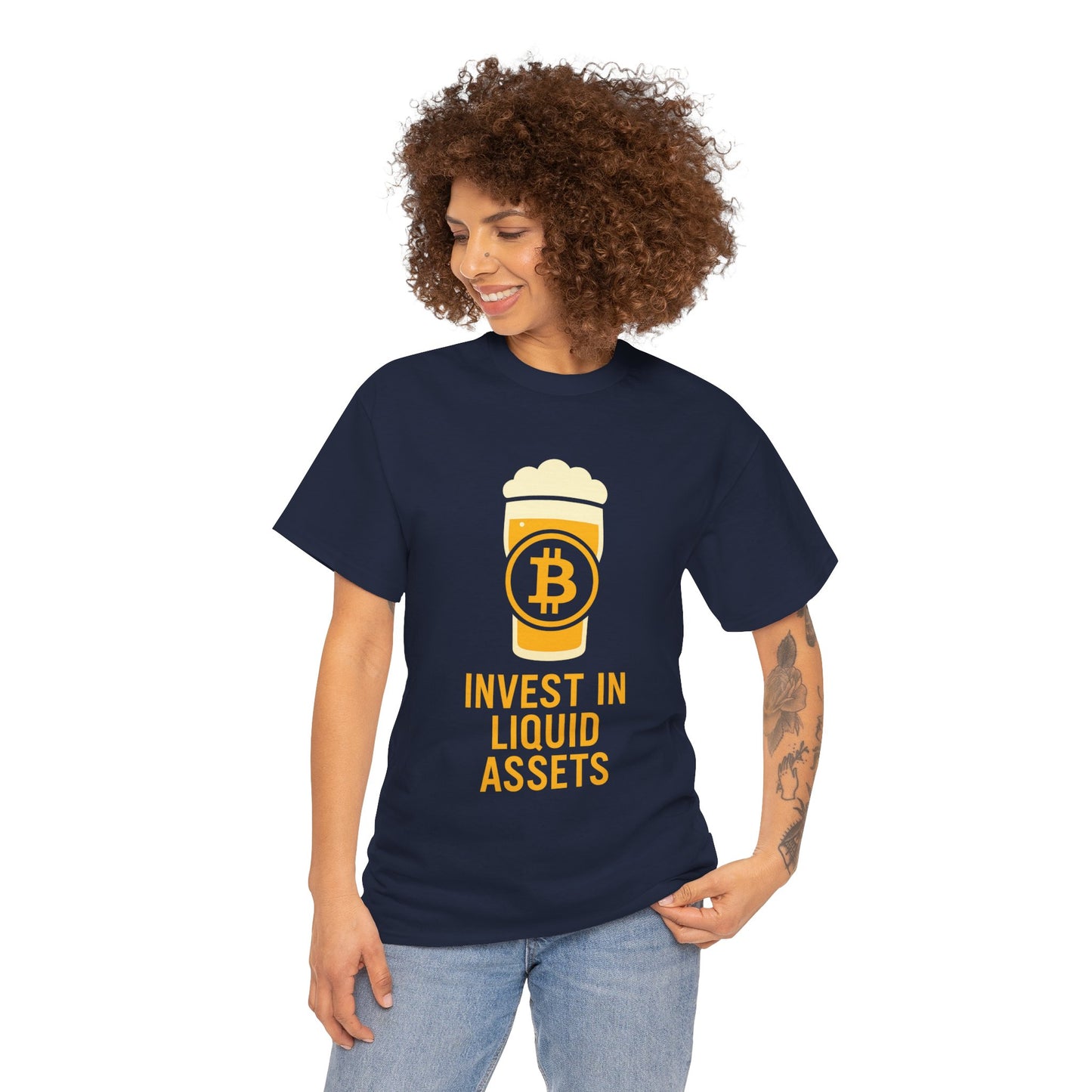 Bitcoin liquid assets Investment Unisex Heavy Cotton Tee, Crypto Shirt, Financial Humor Tee, Gift for Investors, Funny Bitcoin Apparel