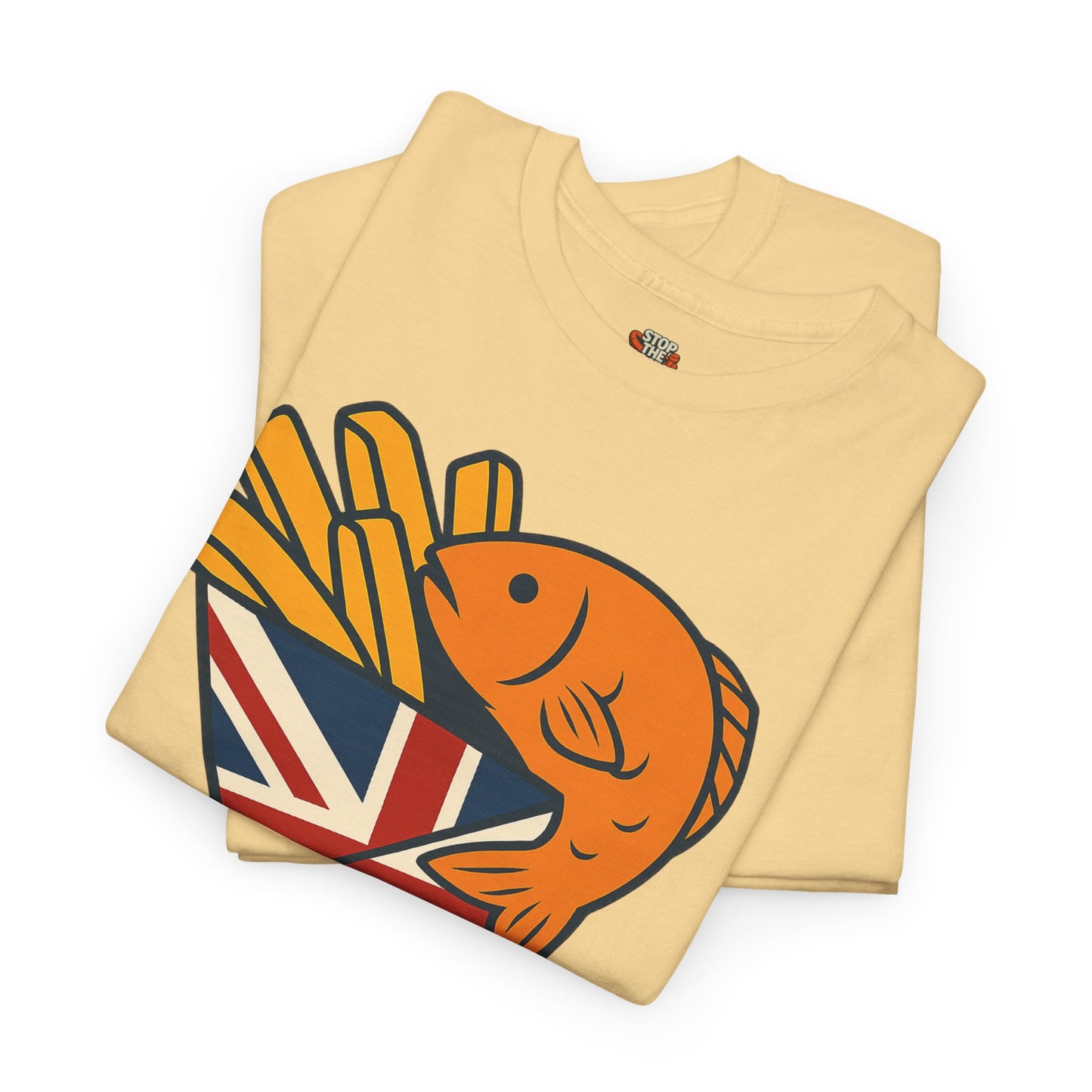 Fish & chips inspired Graphic Tee, Rule Britannia, Unisex Cotton T-Shirt, Casual Wear, Gift for Fish Lovers, Fun British Humor Shirt