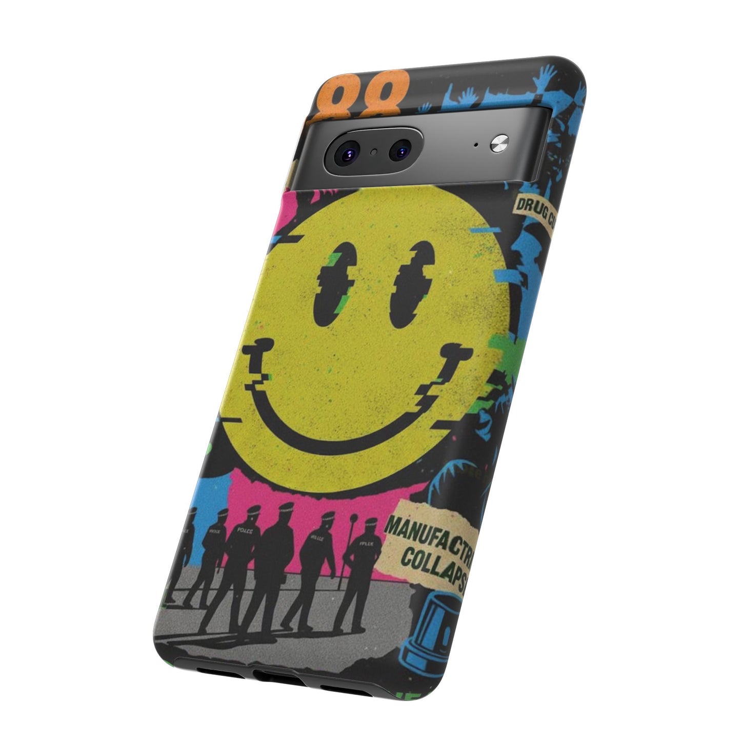 Acid house rave Vibrant iPhone Case, Tough Cases, Smiley Face Phone Cover, Fun Accessory, Colorful Phone Protector, Gift for Teenagers