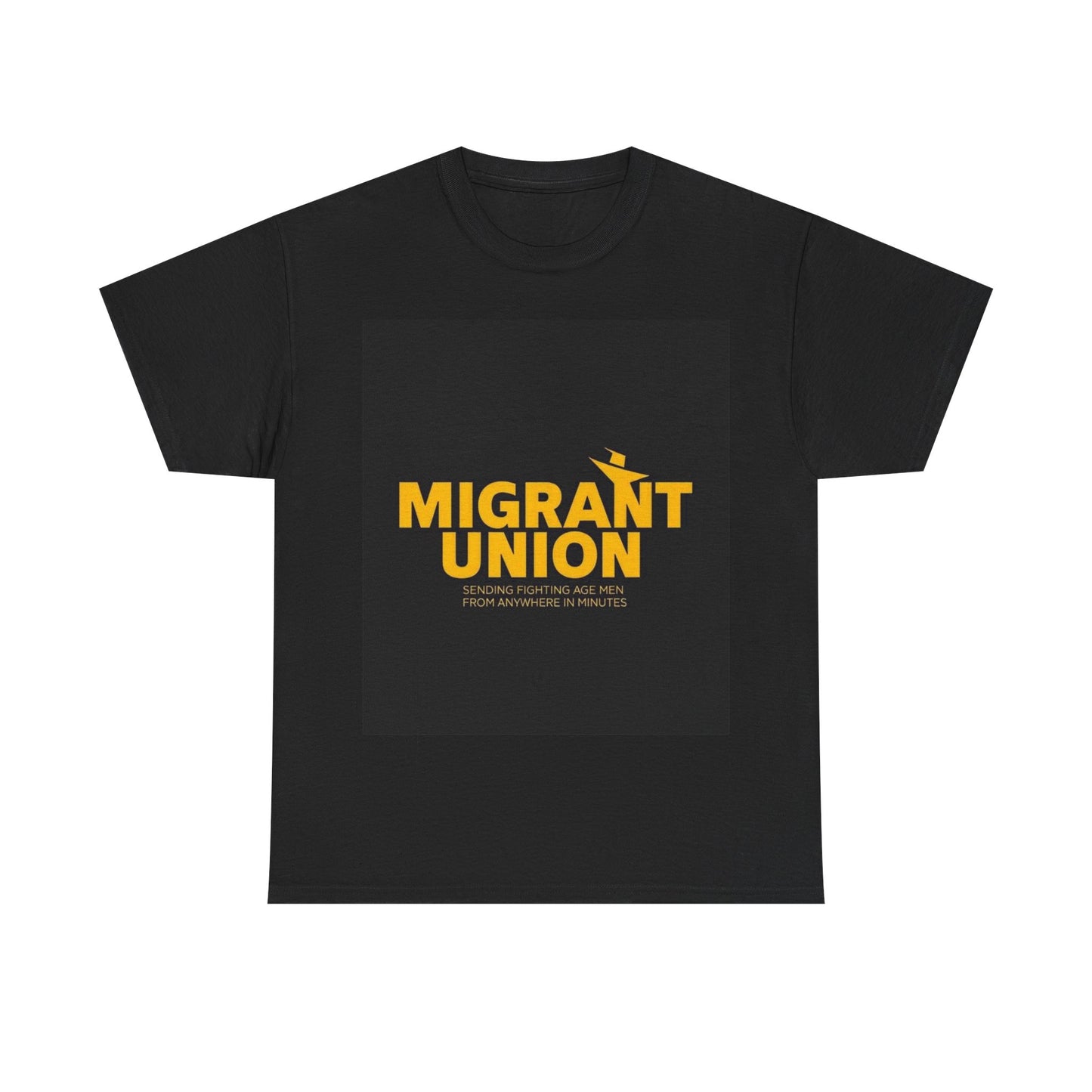 Migrant Union Unisex Heavy Cotton Tee, Casual Wear, Activism Shirt, Gift for Advocates, Comfortable Everyday Tee, Statement Clothing