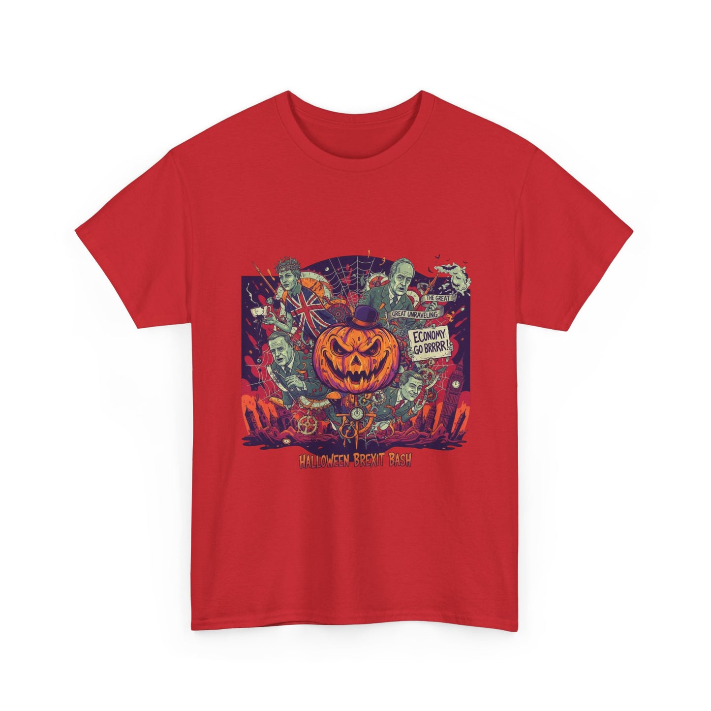 Halloween satire british design Unisex Heavy Cotton Tee shirt