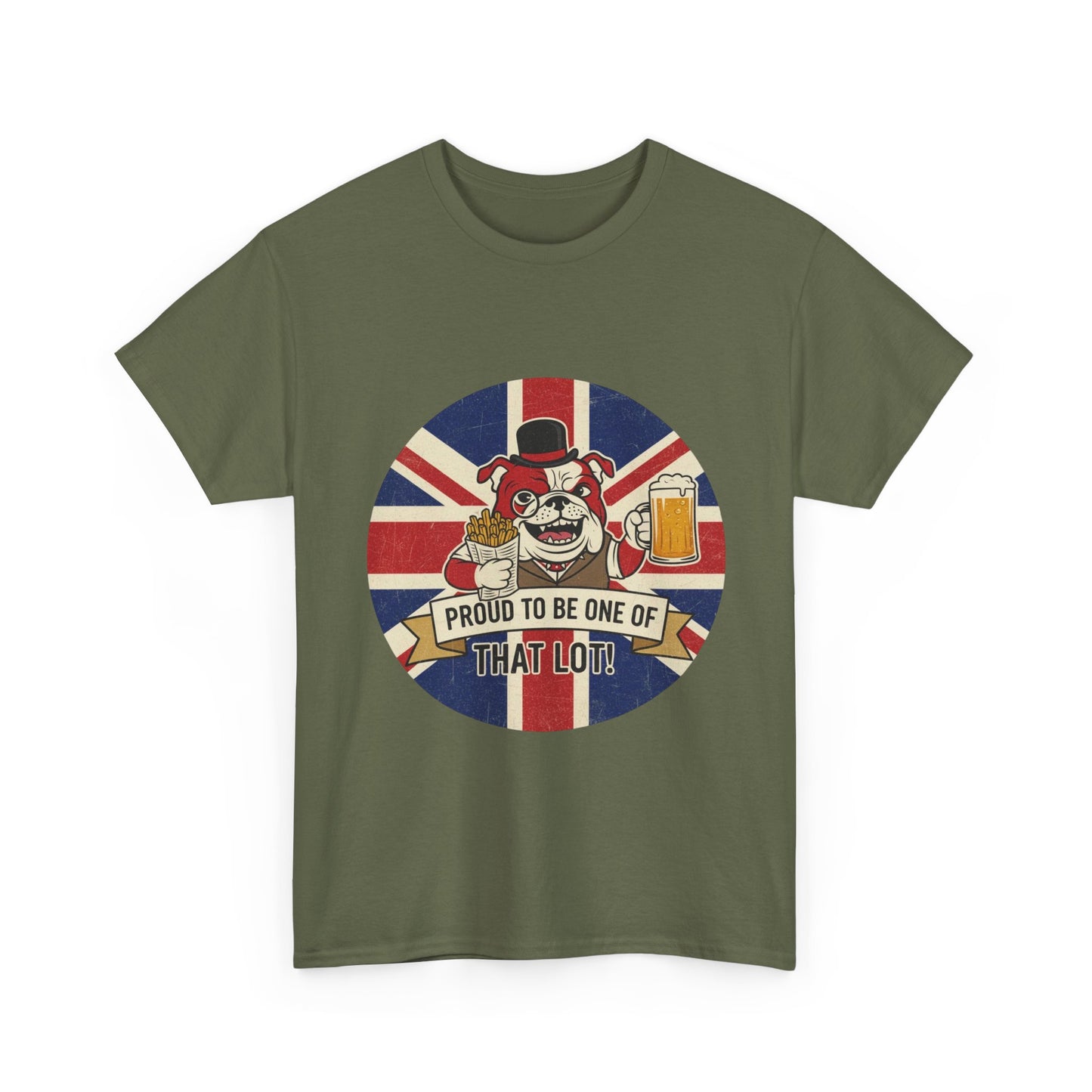 British  bulldog patriot satire cool design Unisex Heavy Cotton Tee shirt all sizes