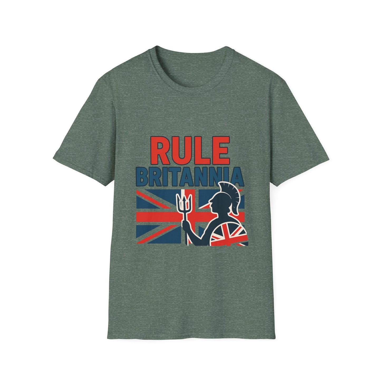 Britannia Pride T-Shirt, Unisex Softstyle Tee, Casual Wear, Gift for Brits, Patriotic Apparel, Independence Day Top