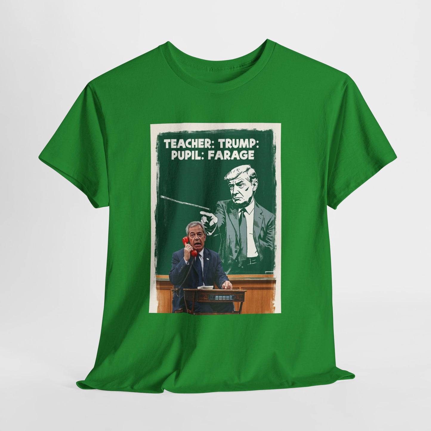 Political Humor Tee: Teacher Trump & Pupil Farage Graphic Shirt