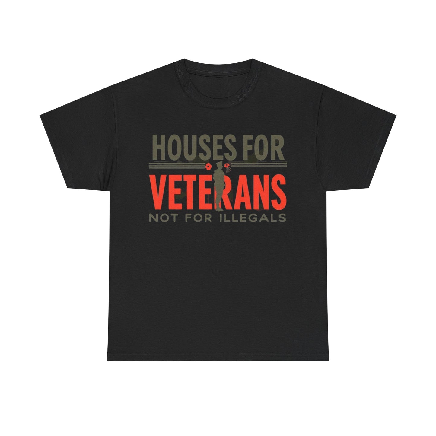 Unisex Heavy Cotton Tee - 'Houses for Veterans not for illegals' Statement Shirt for Supporters, Patriotic Gifts, Veteran Advocacy Apparel, Everyday [...]