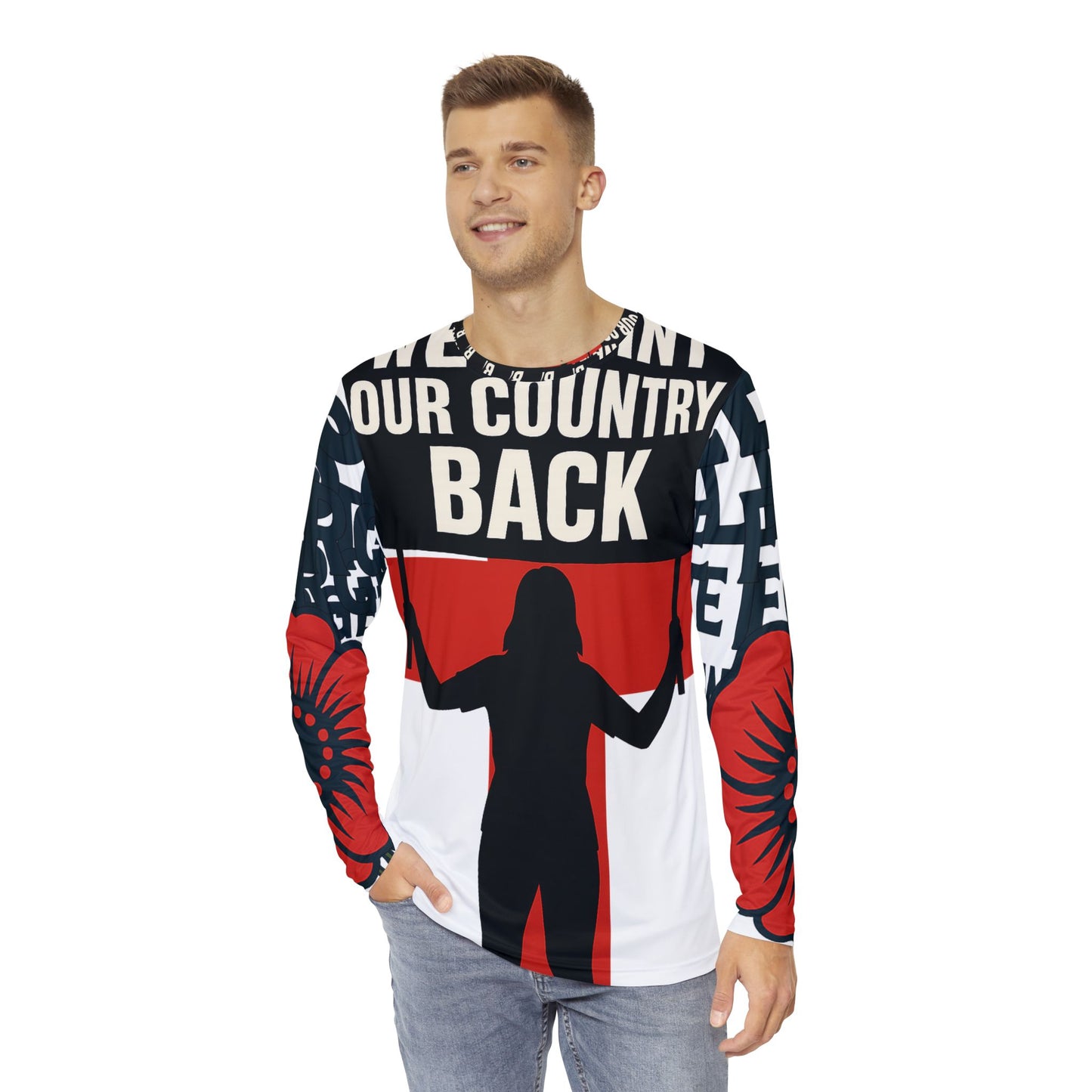 We want our country back collection Men's Long Sleeve Shirt (AOP)