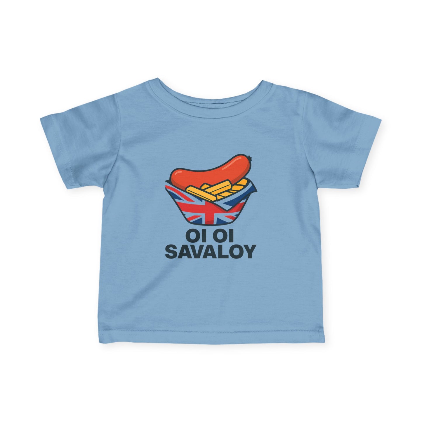 Savory British Infant Tee, Cute Baby T-Shirt, Fun Toddler Shirt, Oi Oi Savaloy Design, Perfect Gift for New Parents, Baby Shower