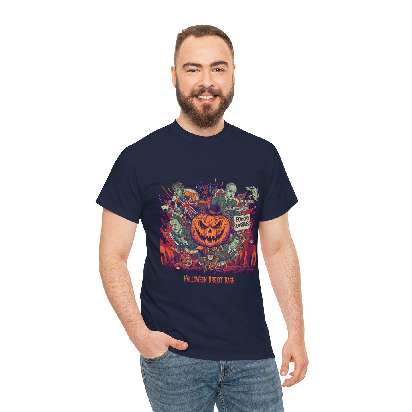 Halloween satire british design Unisex Heavy Cotton Tee shirt